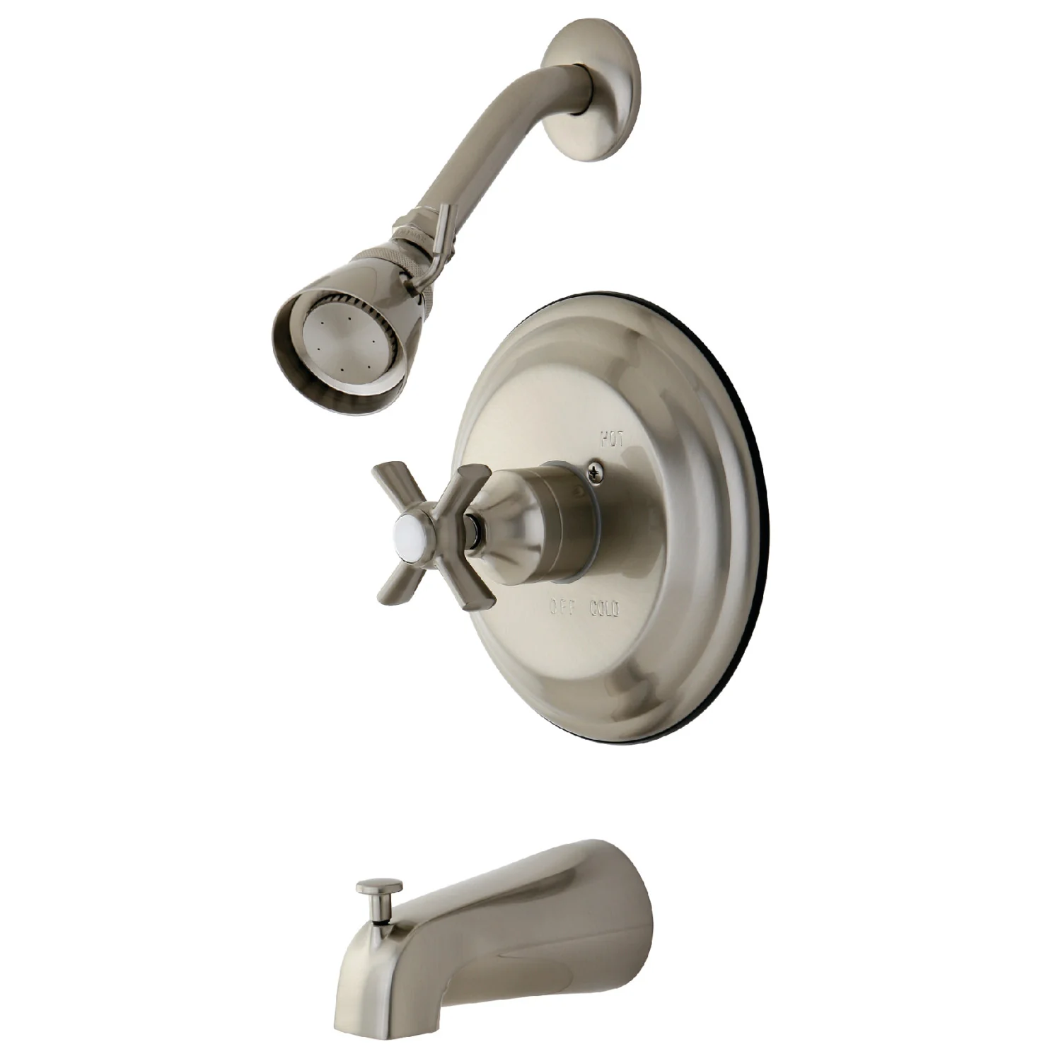 Kingston Tulare KB2638ZX - Millennium Single-Handle Pressure Balanced Tub and Shower Faucet, Brushed Nickel