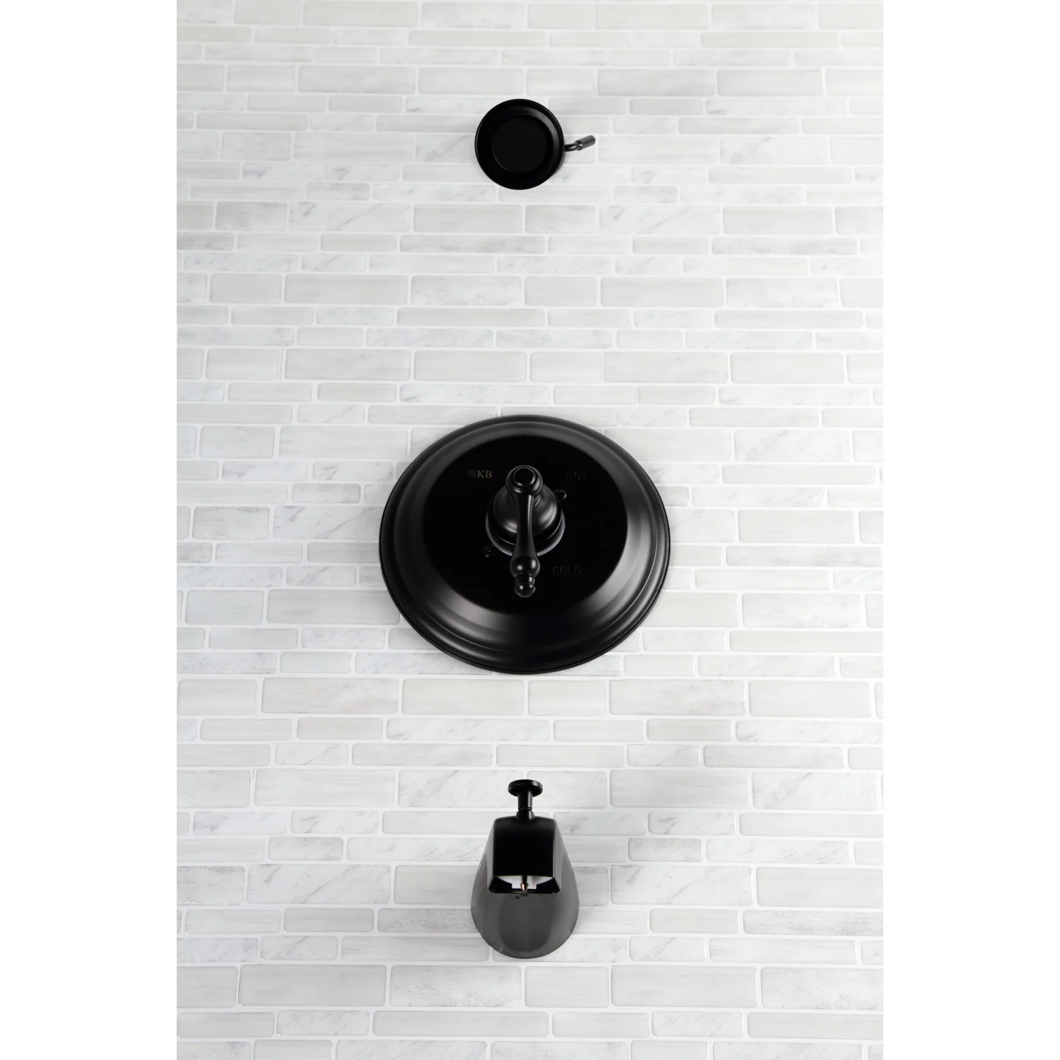 Kingston Heirloom KB3630AL - Restoration Single-Handle Pressure Balanced Tub and Shower Faucet, Matte Black - Image 5