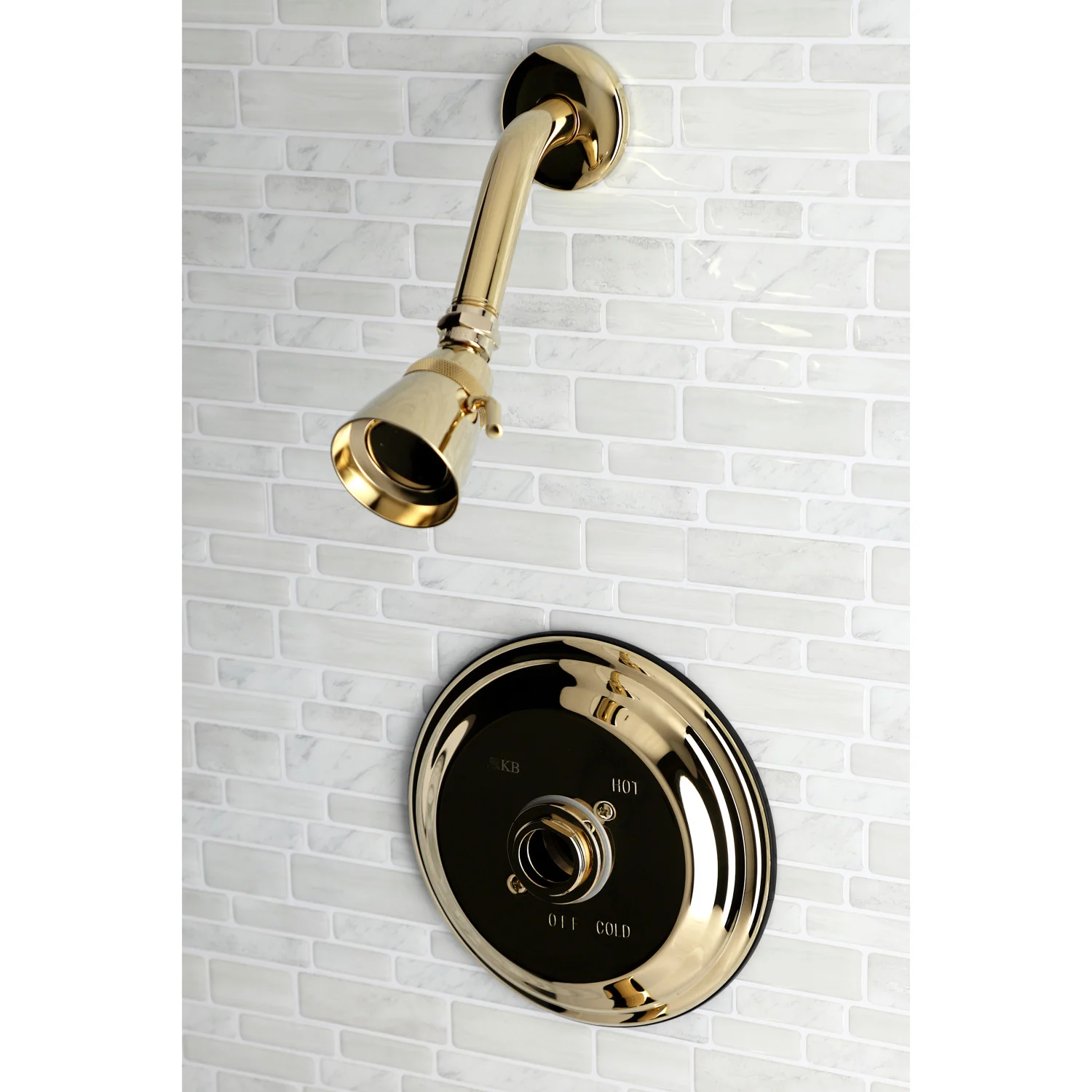 Kingston Tulare KB3632TSLH Single-Handle Pressure Balanced Shower Faucet, Trim Only without Handle, Polished Brass - Image 7