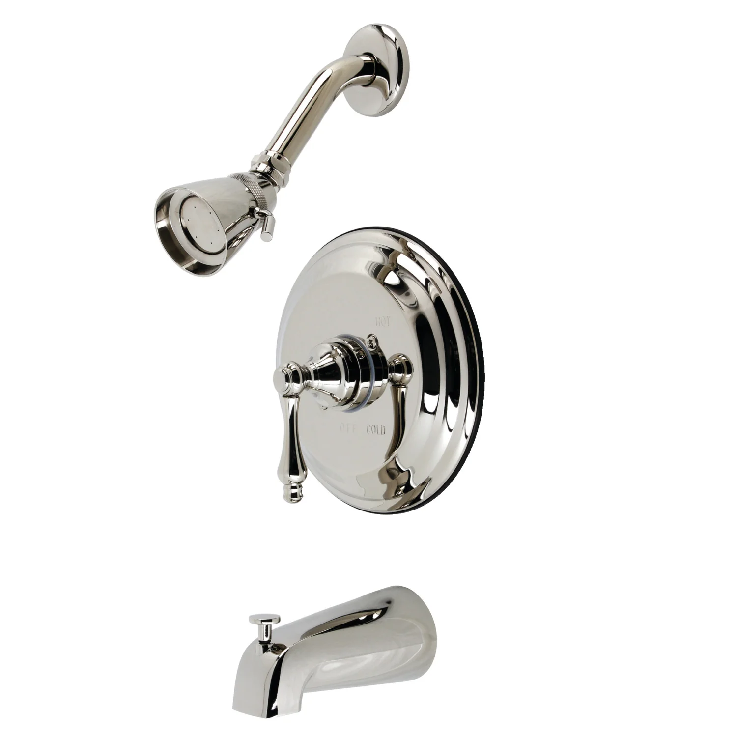 Kingston Heirloom KB3636AL - Restoration Single-Handle Pressure Balanced Tub and Shower Faucet, Polished Nickel