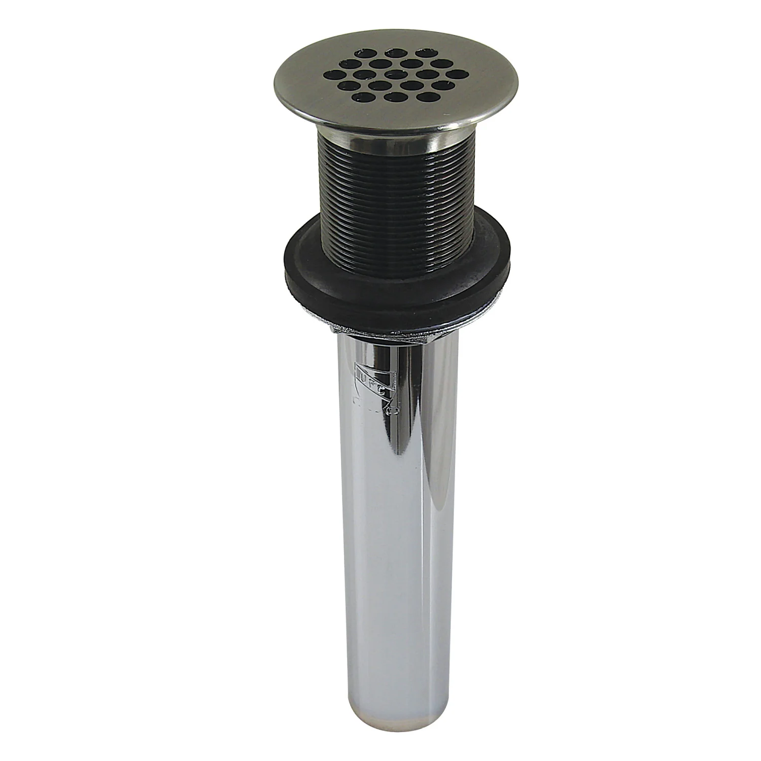 Kingston Trimscape KB400VN Brass Grid Bathroom Sink Drain without Overflow, 17 Gauge, Black Stainless