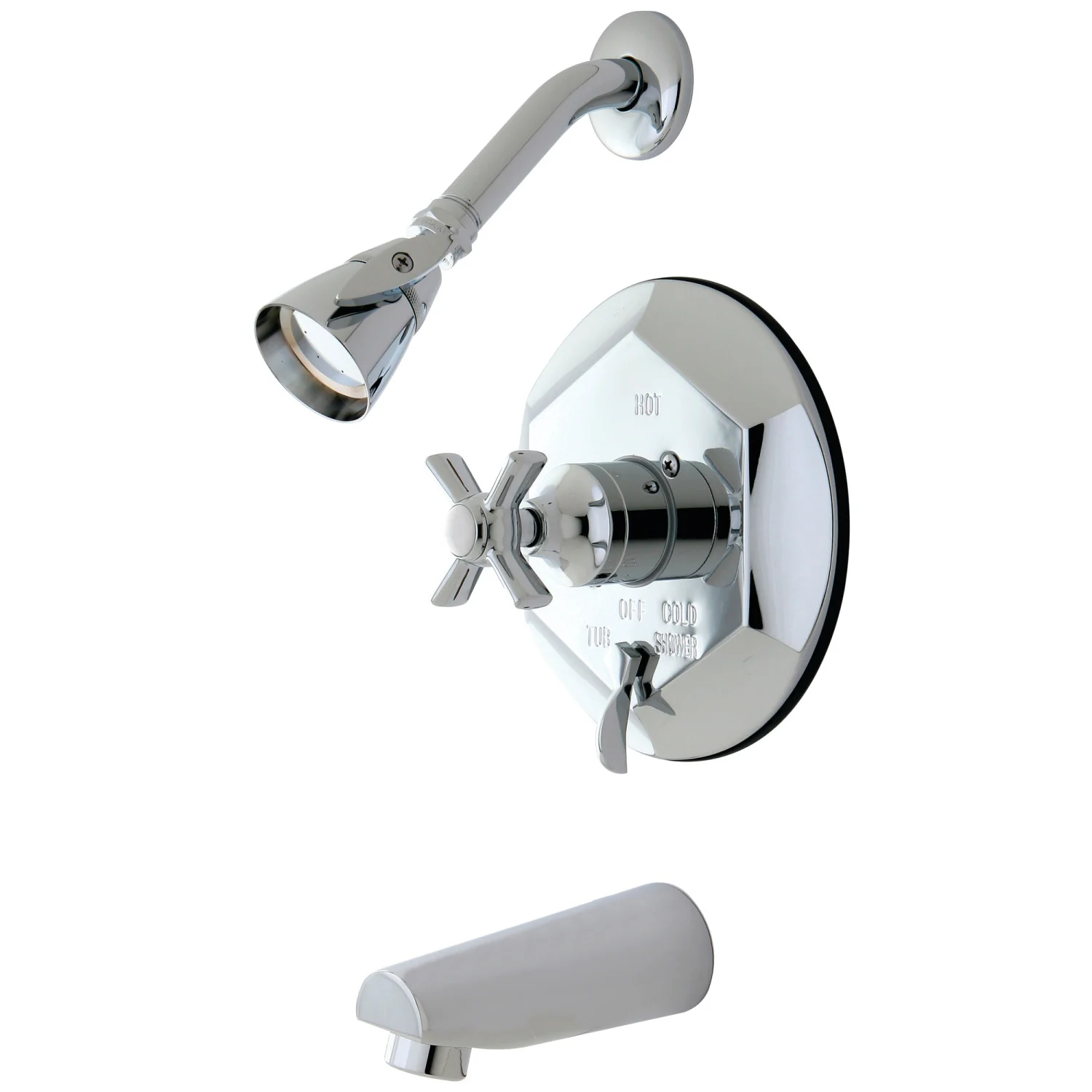 Kingston Tulare KB46310ZX - Millennium Single-Handle Pressure Balanced Tub and Shower Faucet, Polished Chrome