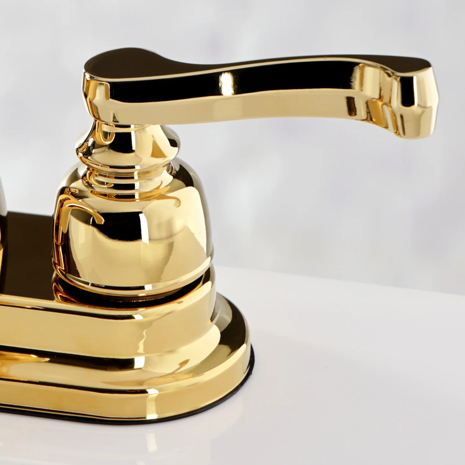 Kingston Tulare KB5602FL - Royale Double-Handle 3-Hole Deck Mount 4-Inch Centerset Bathroom Faucet with Pop-Up Drain, Polished Brass - Image 6