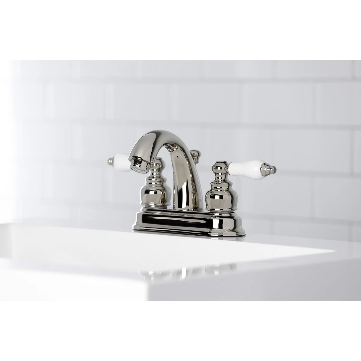 Kingston Heirloom KB5616PL - Restoration Double-Handle 3-Hole Deck Mount 4-Inch Centerset Bathroom Faucet with Pop-Up Drain, Polished Nickel - Image 7