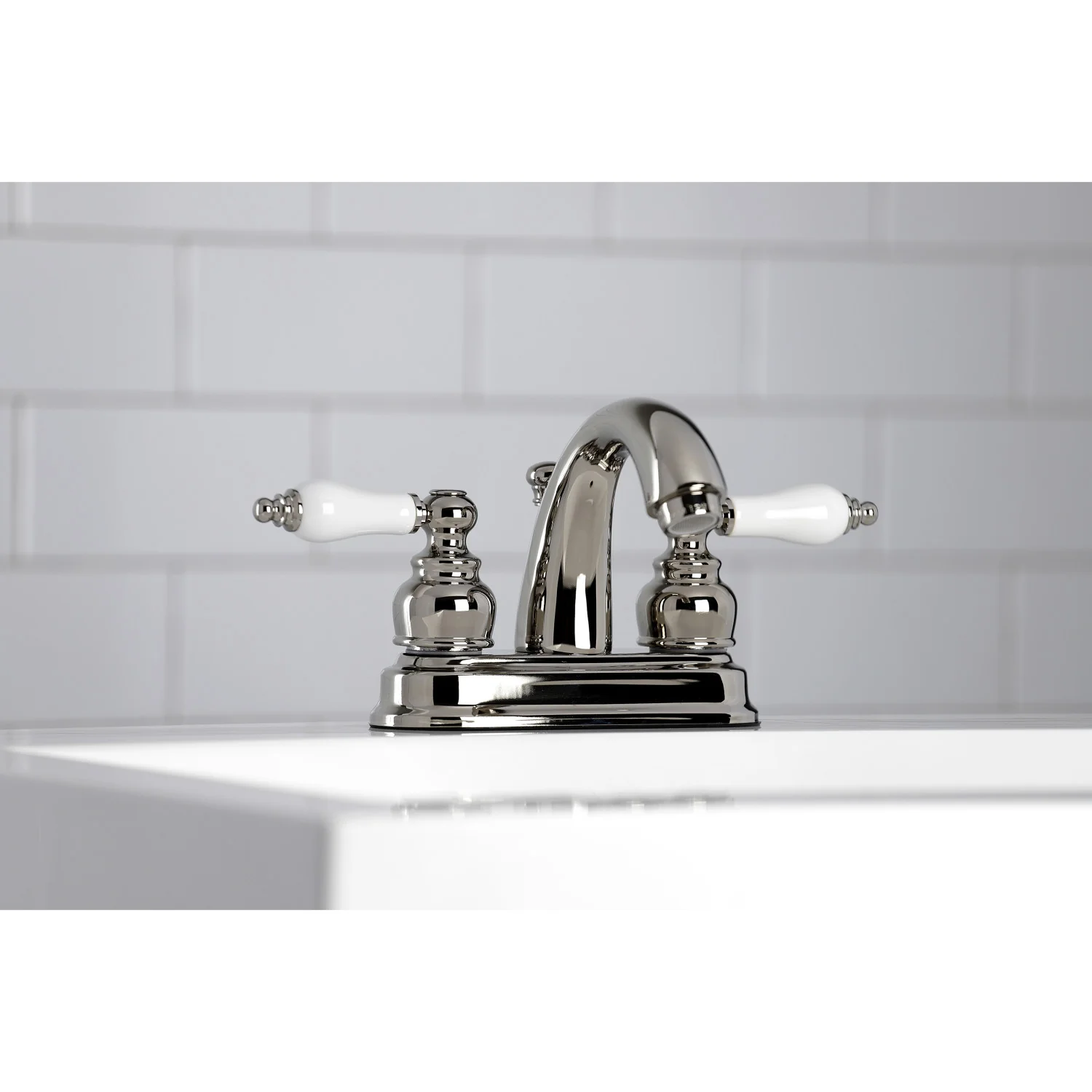 Kingston Heirloom KB5616PL - Restoration Double-Handle 3-Hole Deck Mount 4-Inch Centerset Bathroom Faucet with Pop-Up Drain, Polished Nickel - Image 8