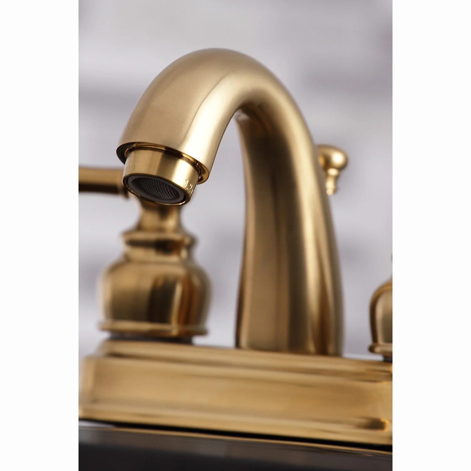 Kingston Heirloom KB5617AL - Restoration Double-Handle 3-Hole Deck Mount 4-Inch Centerset Bathroom Faucet with Pop-Up Drain, Brushed Brass - Image 4