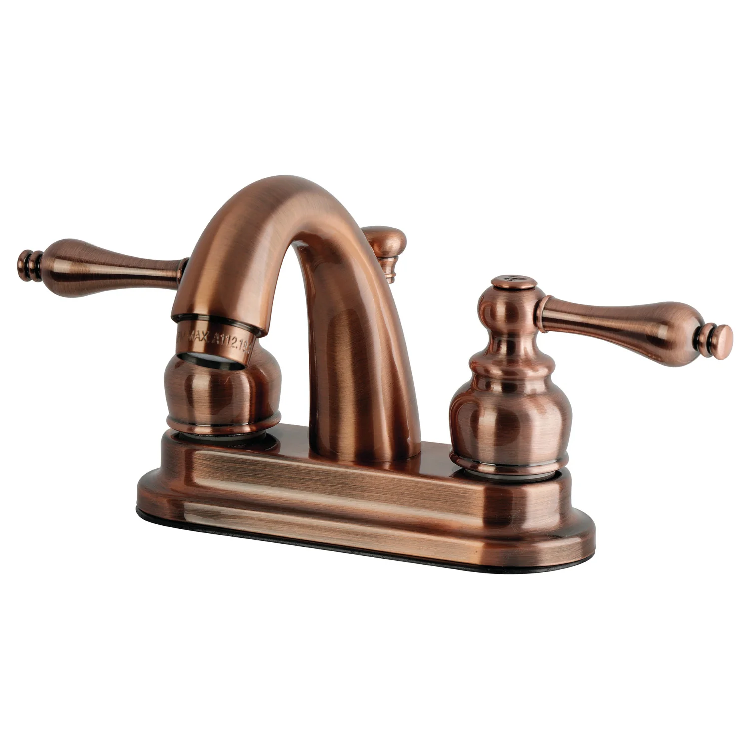 Kingston Heirloom KB561ALAC - Restoration Double-Handle 3-Hole Deck Mount 4-Inch Centerset Bathroom Faucet with Pop-Up Drain, Antique Copper