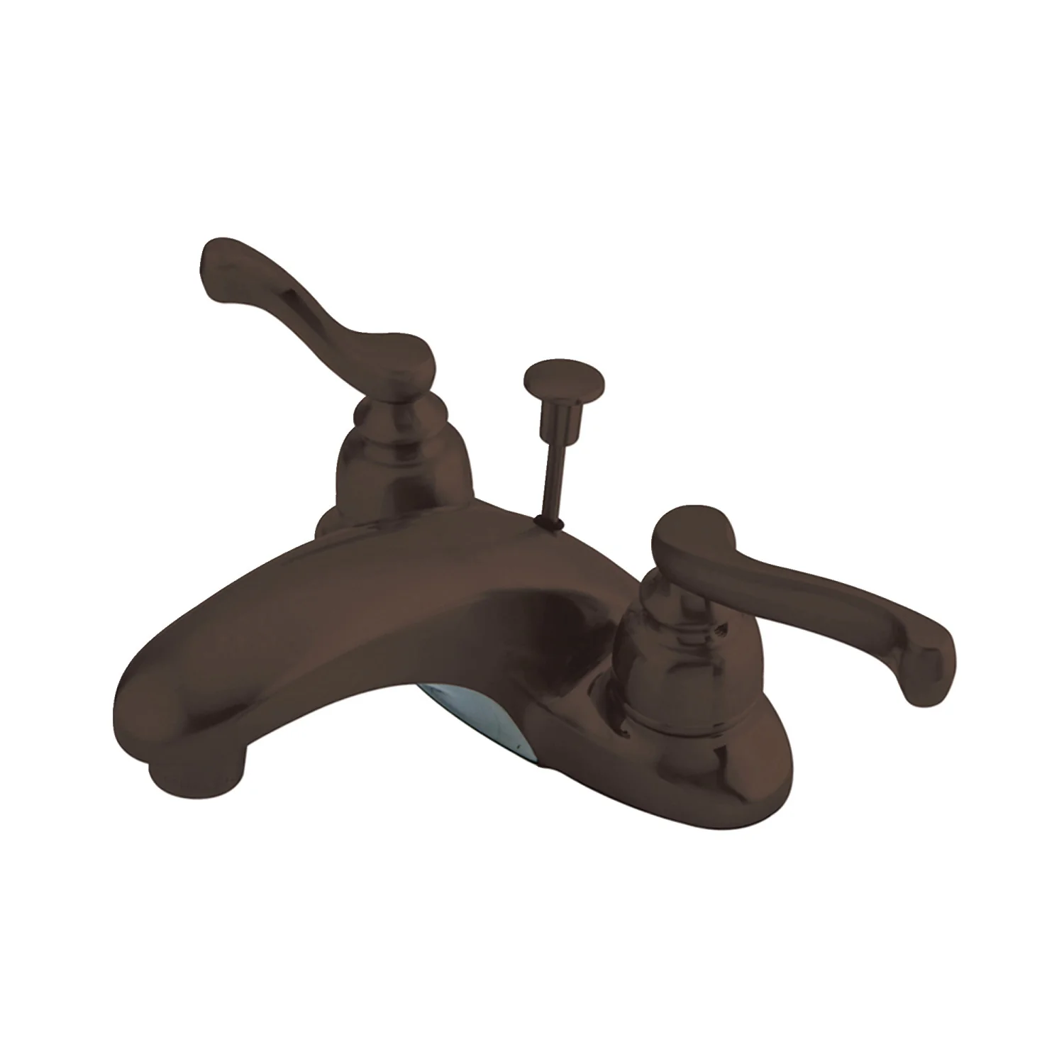 Kingston Tulare KB625FL - Magellan Double-Handle 3-Hole Deck Mount 4-Inch Centerset Bathroom Faucet with Pop-Up Drain, Oil Rubbed Bronze