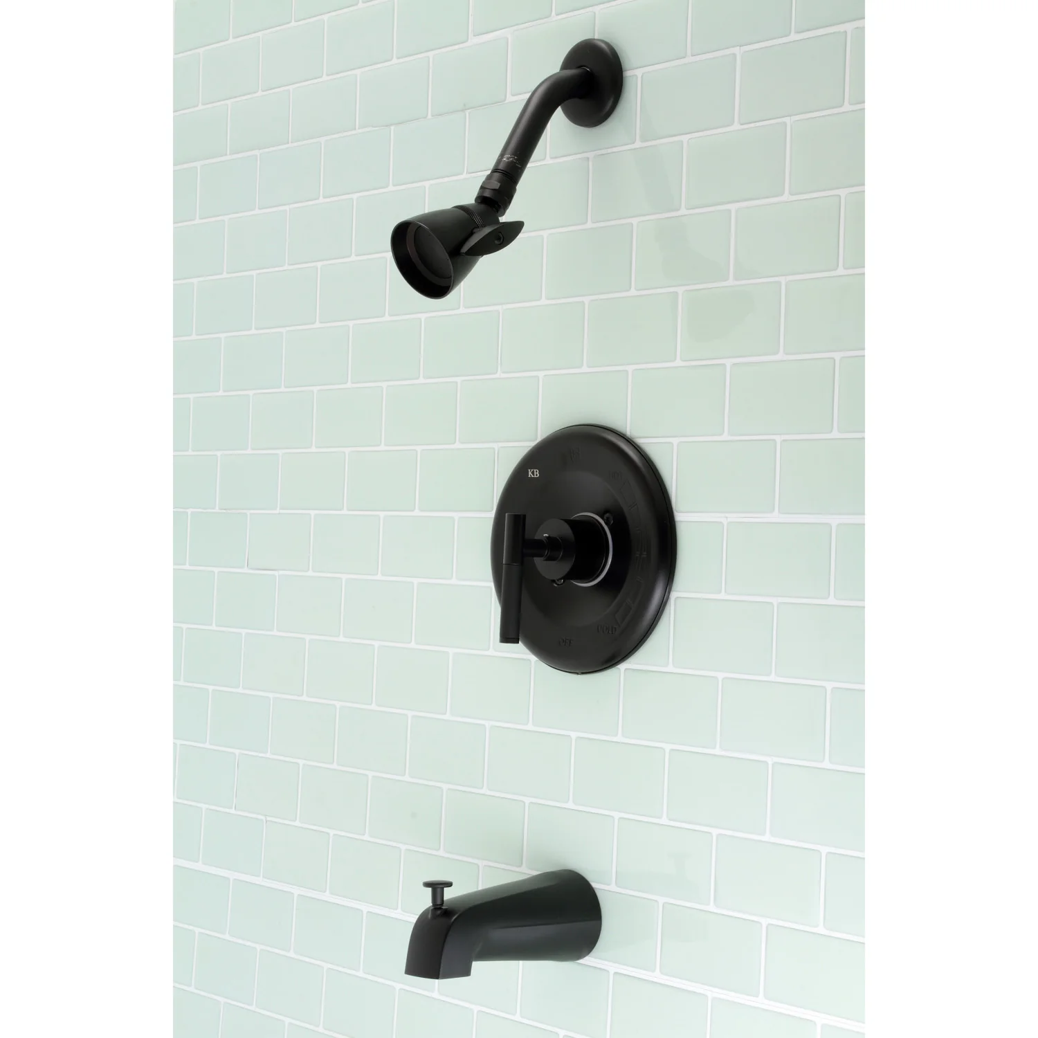 Kingston Sona KB6630CKL - Kaiser Single-Handle Pressure Balanced Tub and Shower Faucet, Matte Black - Image 5