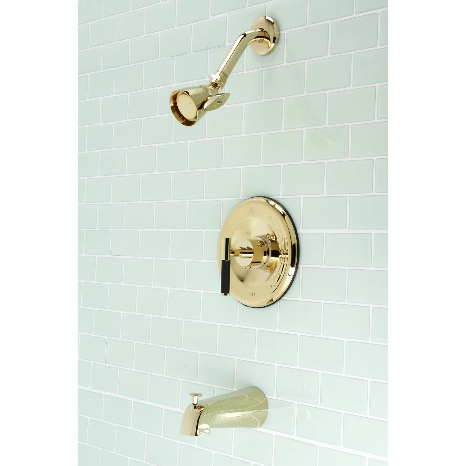 Kingston Sona KB6632CKL - Kaiser Single-Handle Pressure Balanced Tub and Shower Faucet, Polished Brass - Image 5