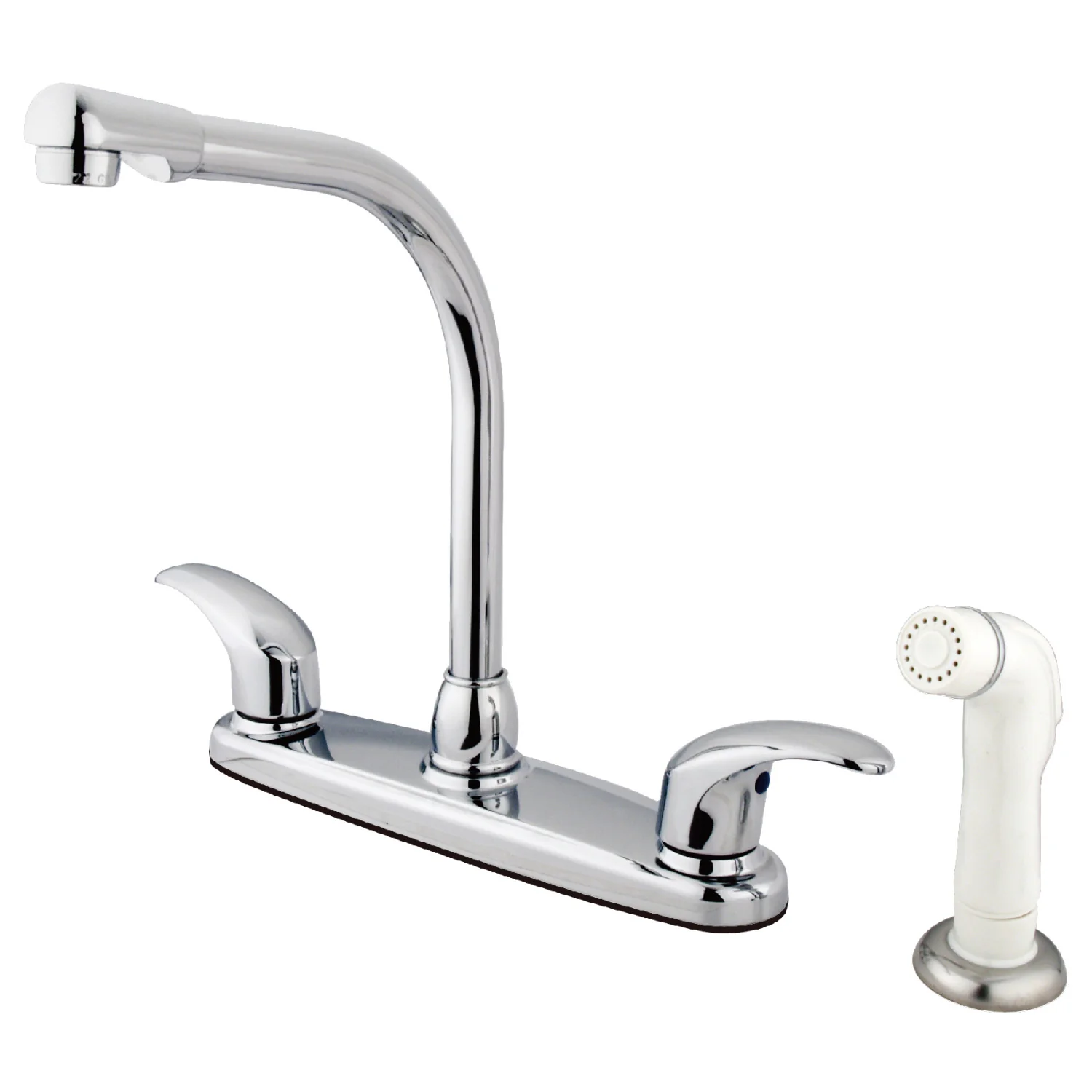 Kingston Tulare KB711LL - Legacy Two-Handle 4-Hole 8" Centerset Kitchen Faucet with Side Sprayer, Polished Chrome
