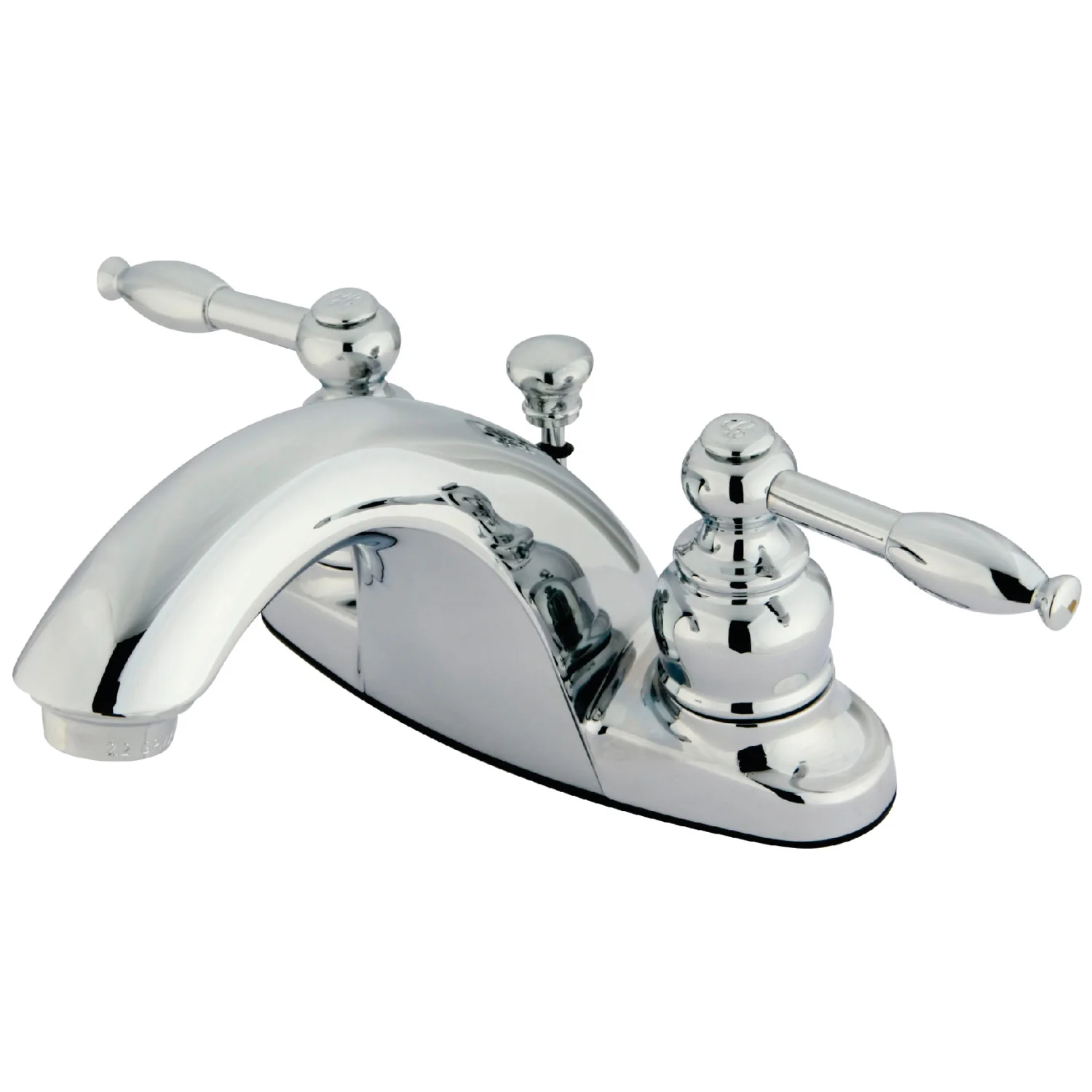 Kingston Tulare KB7641KL Double-Handle 3-Hole Deck Mount 4-Inch Centerset Bathroom Faucet with Pop-Up Drain, Polished Chrome