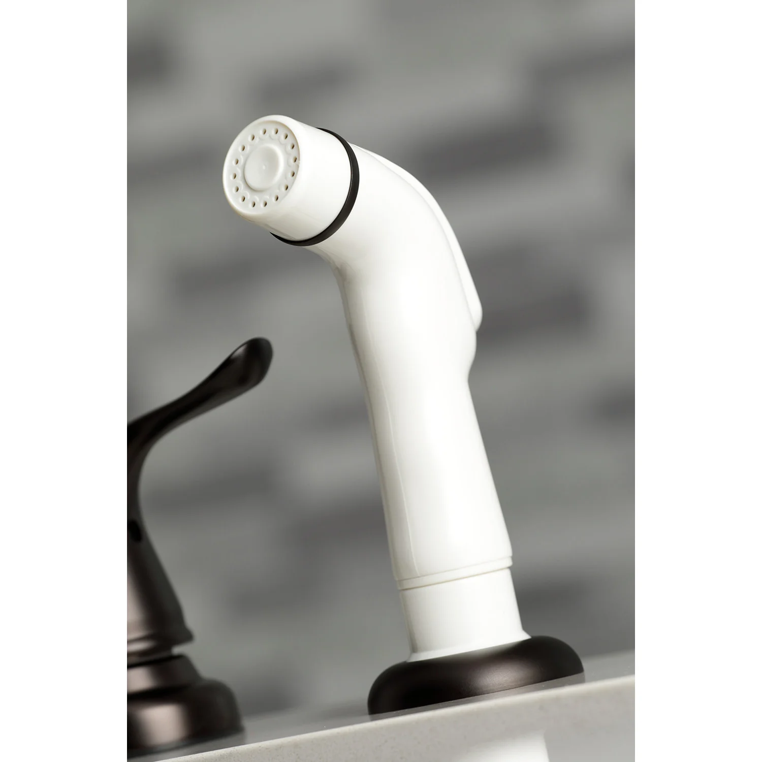 Kingston Tulare KB795YL - Yosemite Two-Handle 4-Hole 8" Centerset Kitchen Faucet with Side Sprayer, Oil Rubbed Bronze - Image 3