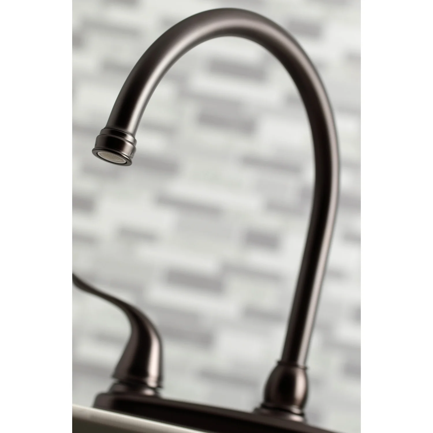 Kingston Tulare KB795YL - Yosemite Two-Handle 4-Hole 8" Centerset Kitchen Faucet with Side Sprayer, Oil Rubbed Bronze - Image 4