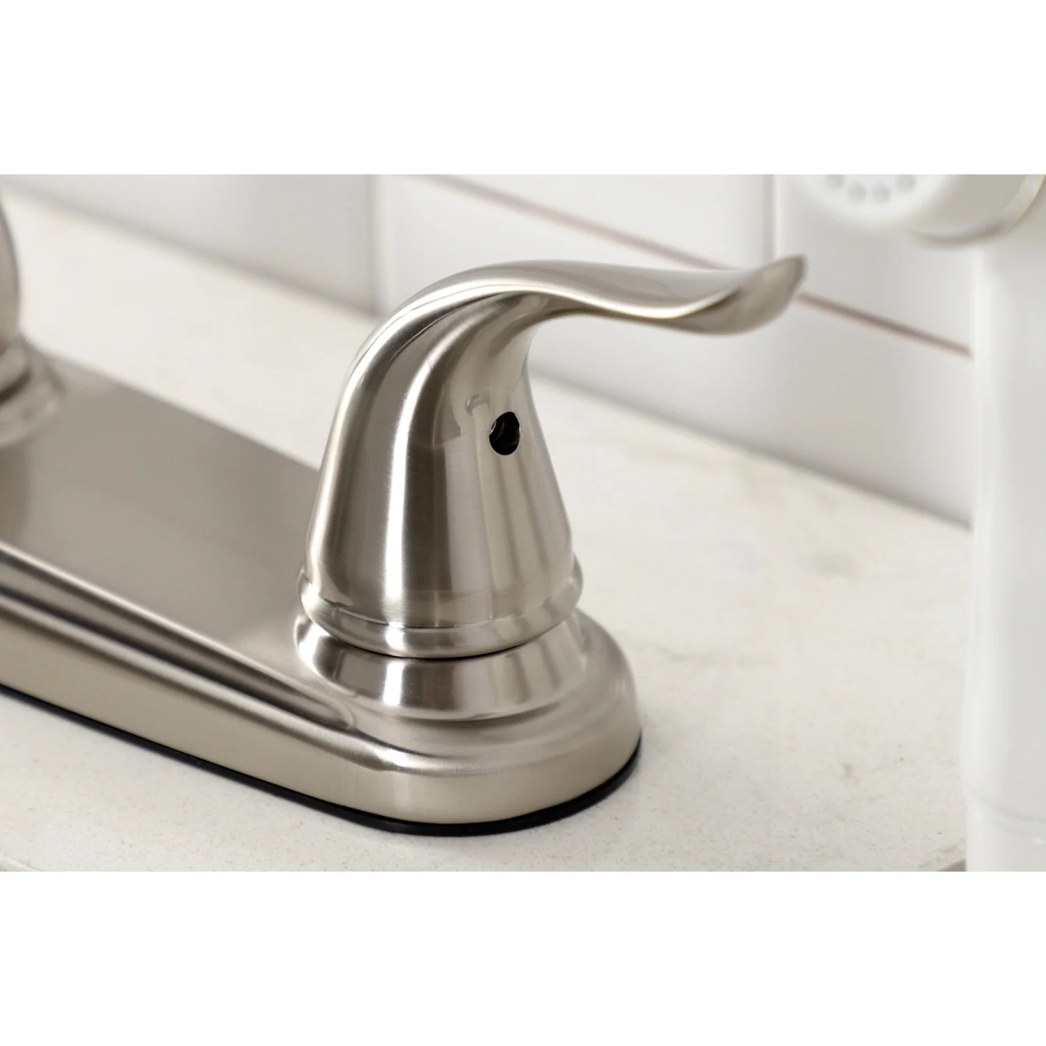 Kingston Tulare KB798YL - Yosemite Two-Handle 4-Hole 8" Centerset Kitchen Faucet with Side Sprayer, Brushed Nickel - Image 3