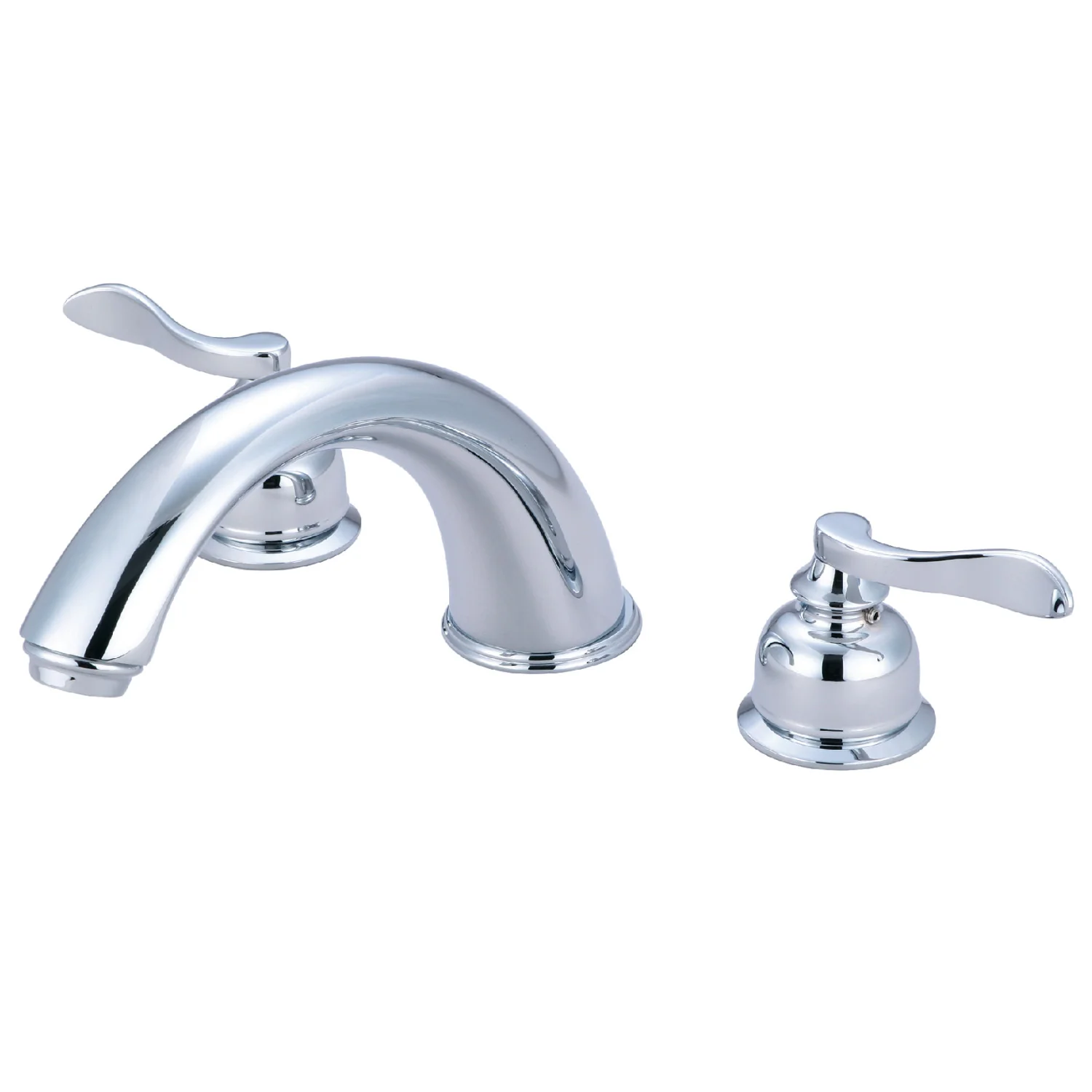Kingston Tulare KB8361NFL - NuWave French Two-Handle 3-Hole Deck Mount Roman Tub Faucet, Polished Chrome
