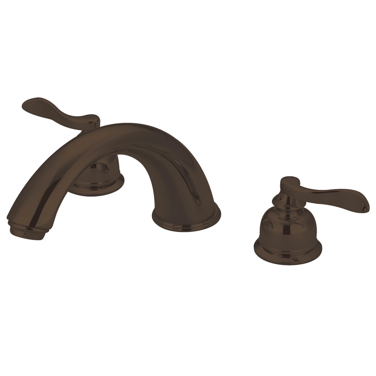 Kingston Tulare KB8365NFL - NuWave French Two-Handle 3-Hole Deck Mount Roman Tub Faucet, Oil Rubbed Bronze