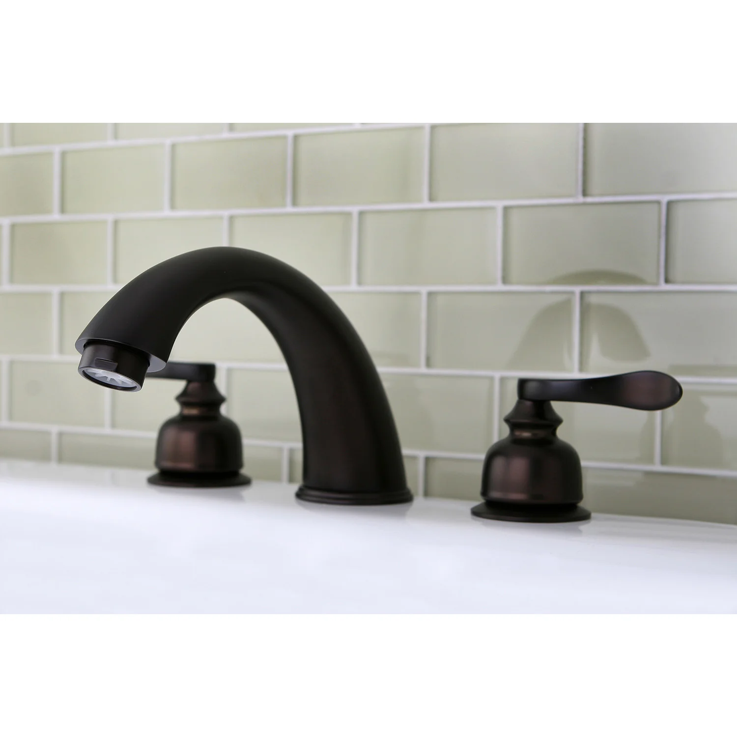 Kingston Tulare KB8365NFL - NuWave French Two-Handle 3-Hole Deck Mount Roman Tub Faucet, Oil Rubbed Bronze - Image 2