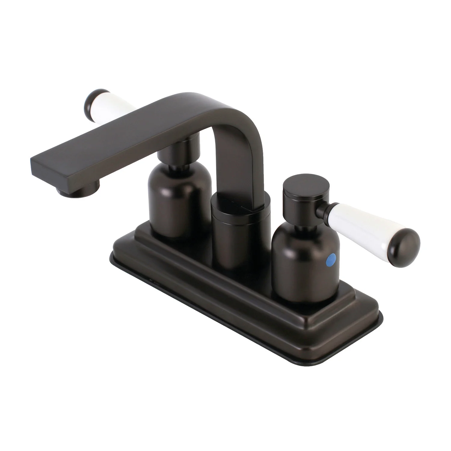Kingston Tulare KB8465DPL - Paris Double-Handle 3-Hole Deck Mount 4-Inch Centerset Bathroom Faucet with Push-Up Pop-Up, Oil Rubbed Bronze