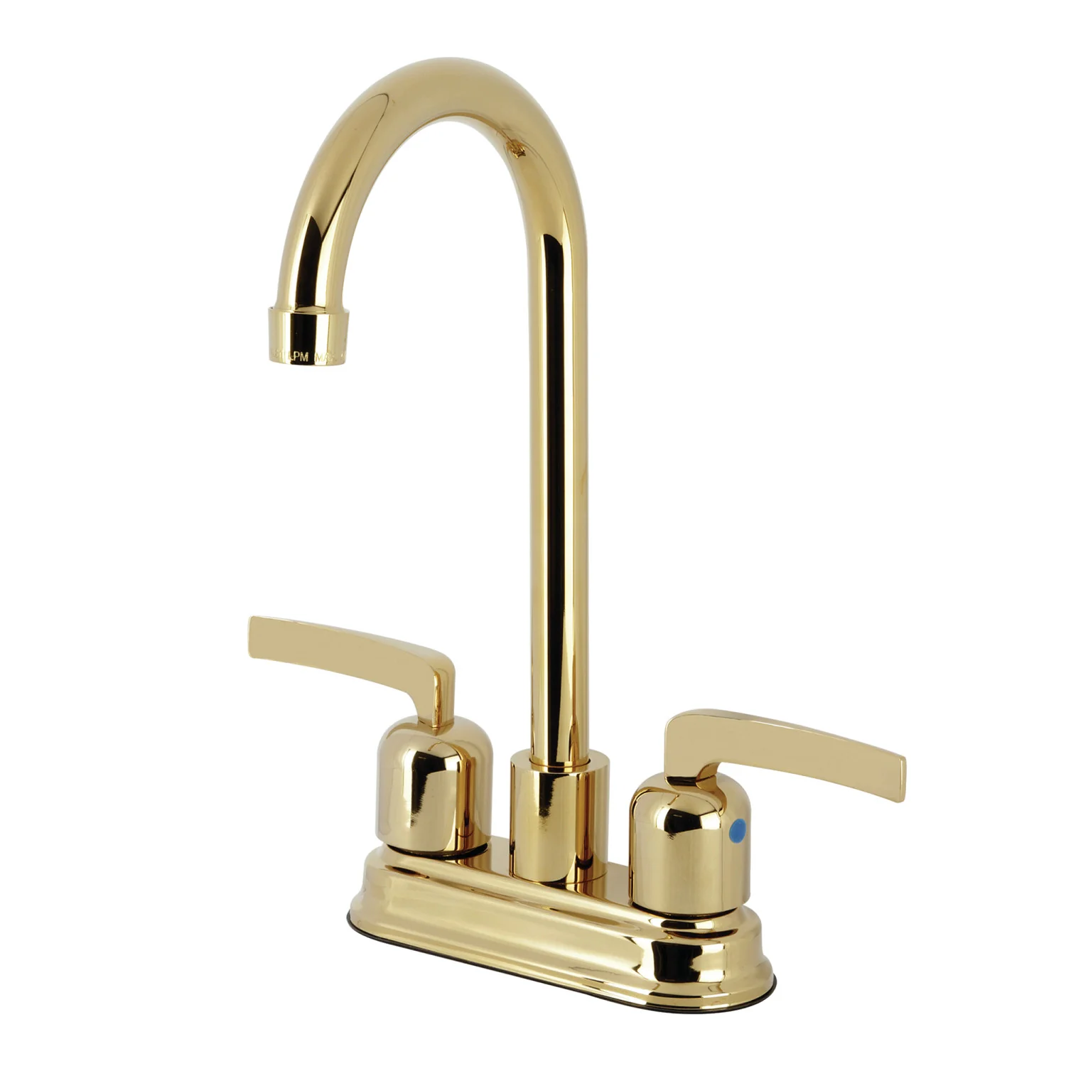 Kingston Tulare KB8492EFL - Centurion Two-Handle 2-Hole Deck Mount Bar Faucet, Polished Brass