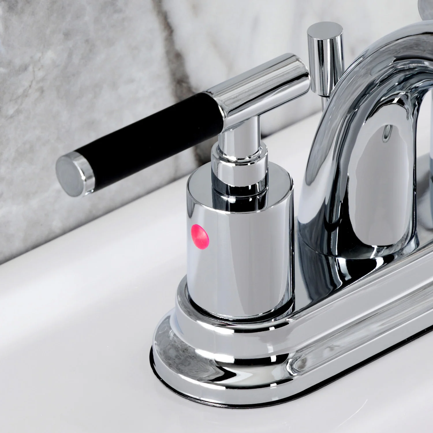 Kingston Tulare KB8611CKL - Kaiser Double-Handle 3-Hole Deck Mount 4-Inch Centerset Bathroom Faucet with Pop-Up Drain, Polished Chrome - Image 10
