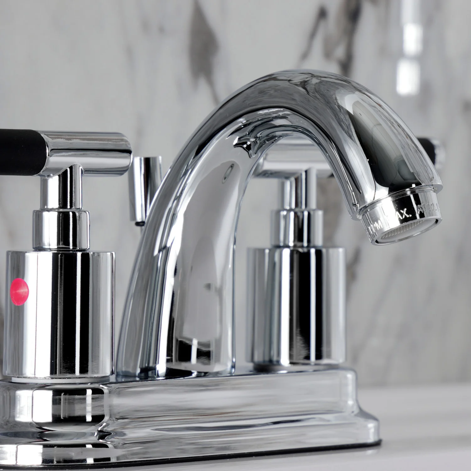 Kingston Tulare KB8611CKL - Kaiser Double-Handle 3-Hole Deck Mount 4-Inch Centerset Bathroom Faucet with Pop-Up Drain, Polished Chrome - Image 9
