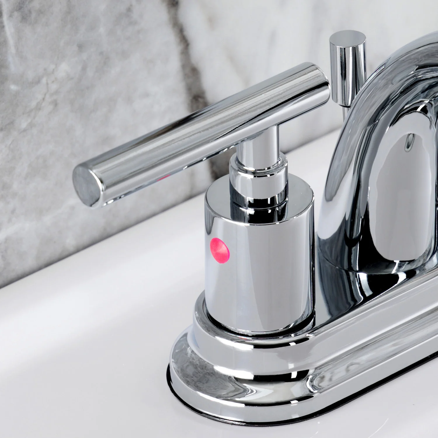 Kingston Tulare KB8611CML - Manhattan Double-Handle 3-Hole Deck Mount 4-Inch Centerset Bathroom Faucet with Pop-Up Drain, Polished Chrome - Image 7