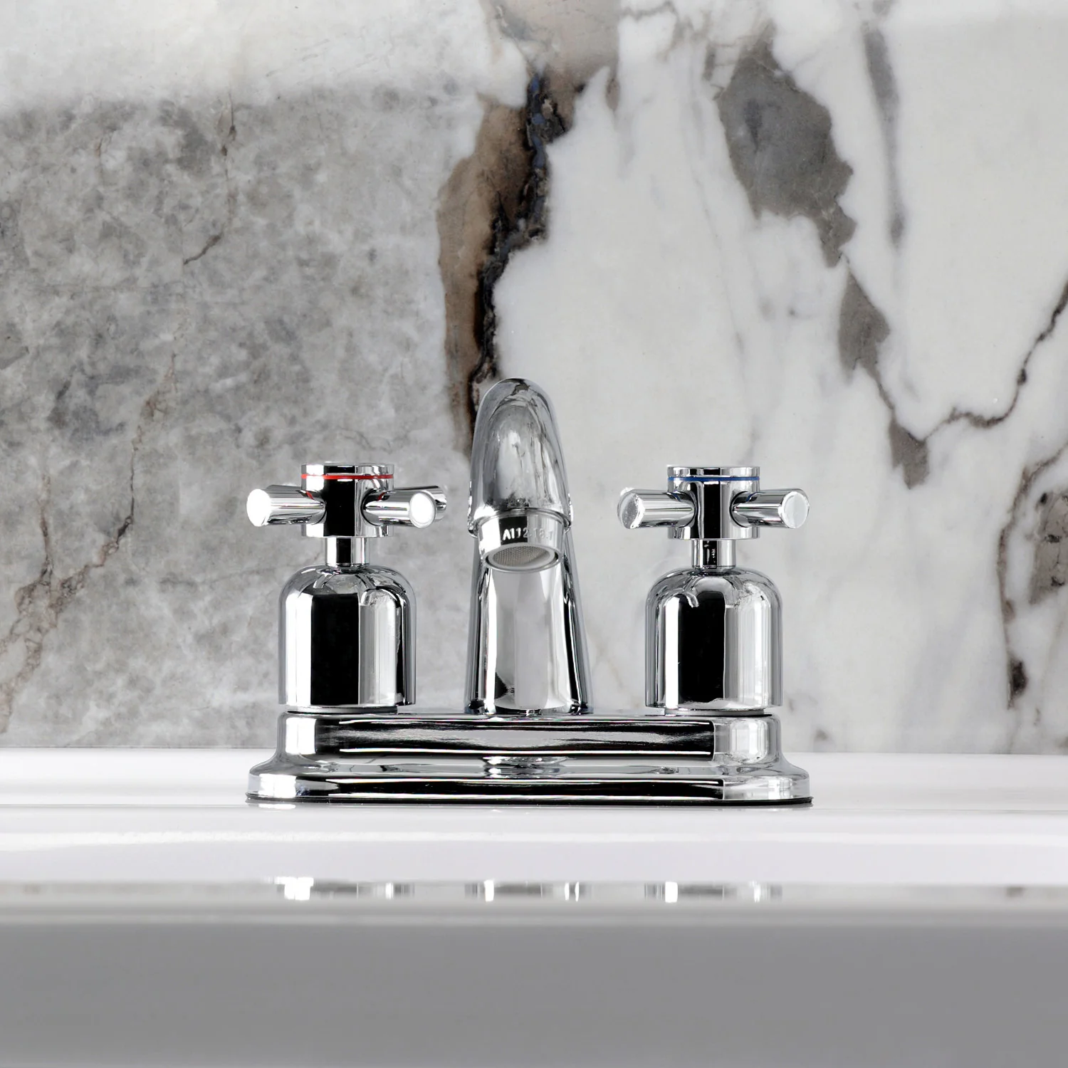 Kingston Tulare KB8611DX - Concord Double-Handle 3-Hole Deck Mount 4-Inch Centerset Bathroom Faucet with Pop-Up Drain, Polished Chrome - Image 3