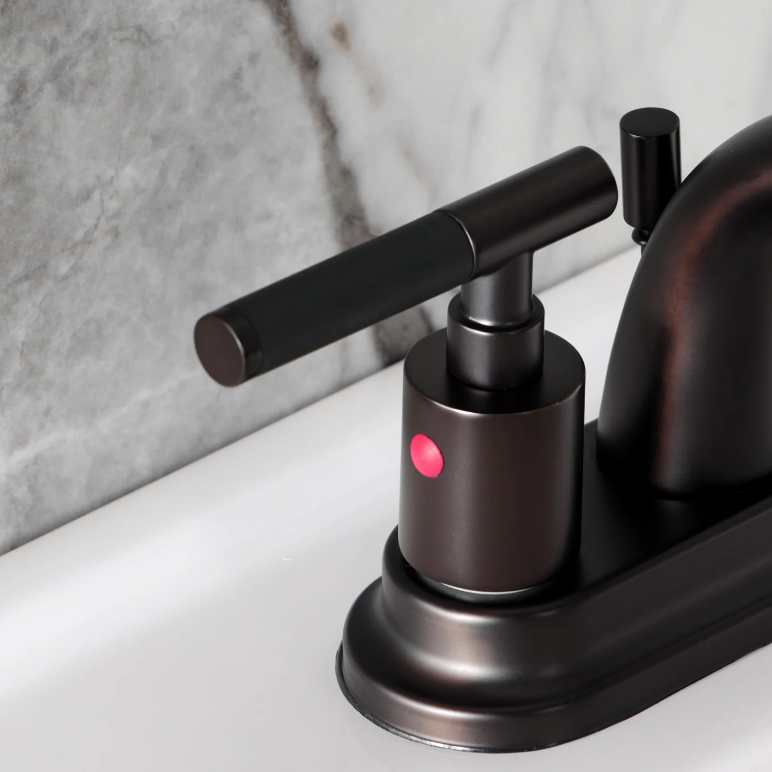 Kingston Tulare KB8615CKL - Kaiser Double-Handle 3-Hole Deck Mount 4-Inch Centerset Bathroom Faucet with Pop-Up Drain, Oil Rubbed Bronze - Image 10