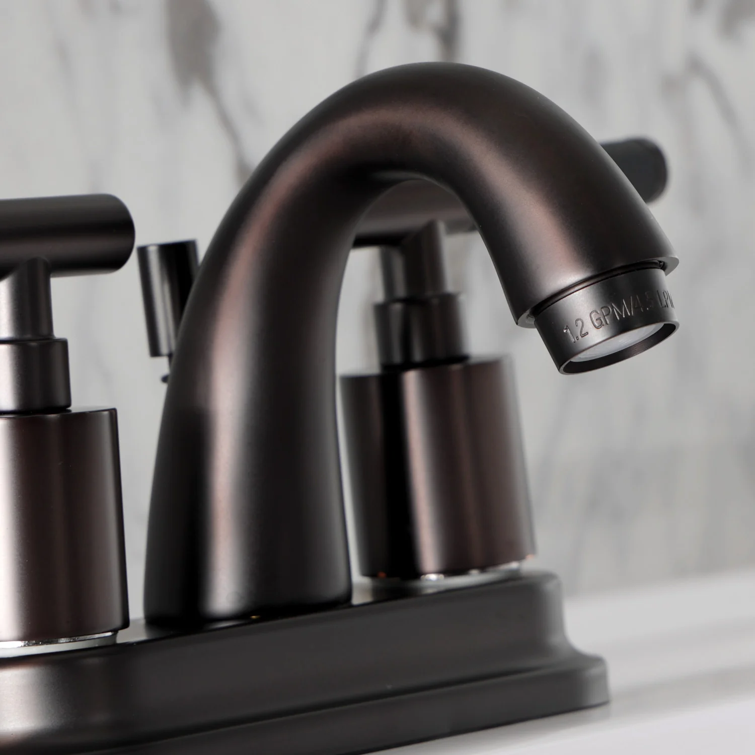 Kingston Tulare KB8615CKL - Kaiser Double-Handle 3-Hole Deck Mount 4-Inch Centerset Bathroom Faucet with Pop-Up Drain, Oil Rubbed Bronze - Image 9