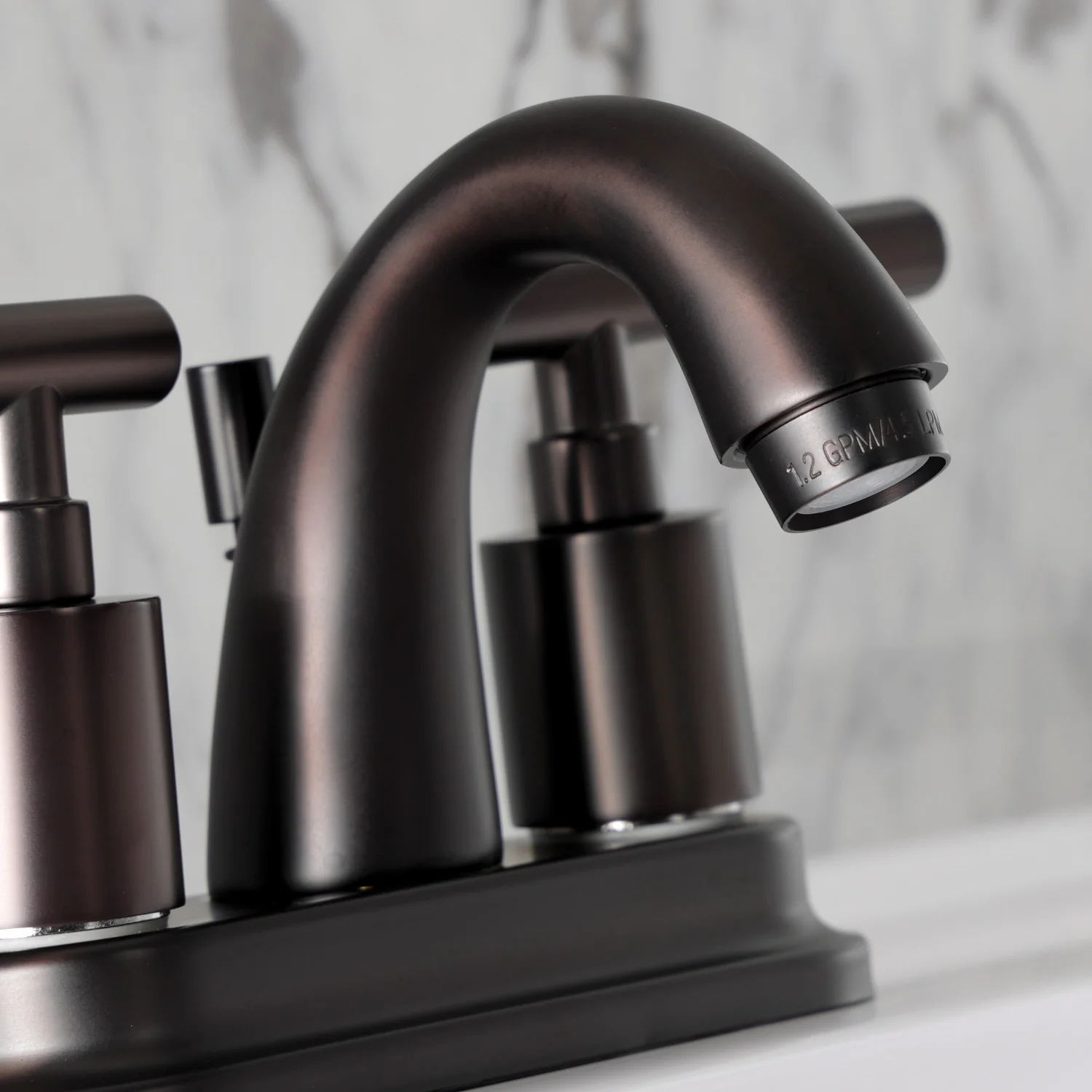 Kingston Tulare KB8615CML - Manhattan Double-Handle 3-Hole Deck Mount 4-Inch Centerset Bathroom Faucet with Pop-Up Drain, Oil Rubbed Bronze - Image 6