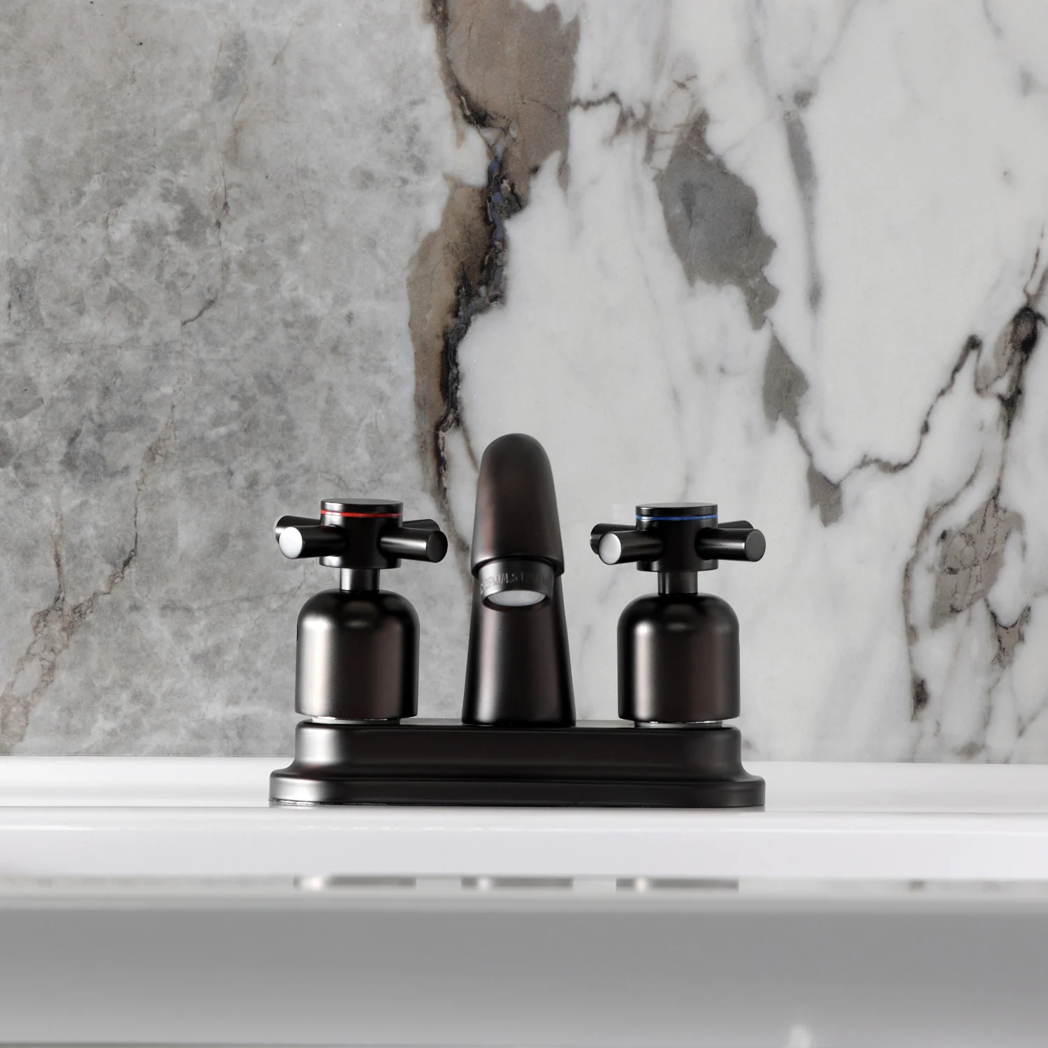 Kingston Tulare KB8615DX - Concord Double-Handle 3-Hole Deck Mount 4-Inch Centerset Bathroom Faucet with Pop-Up Drain, Oil Rubbed Bronze - Image 3