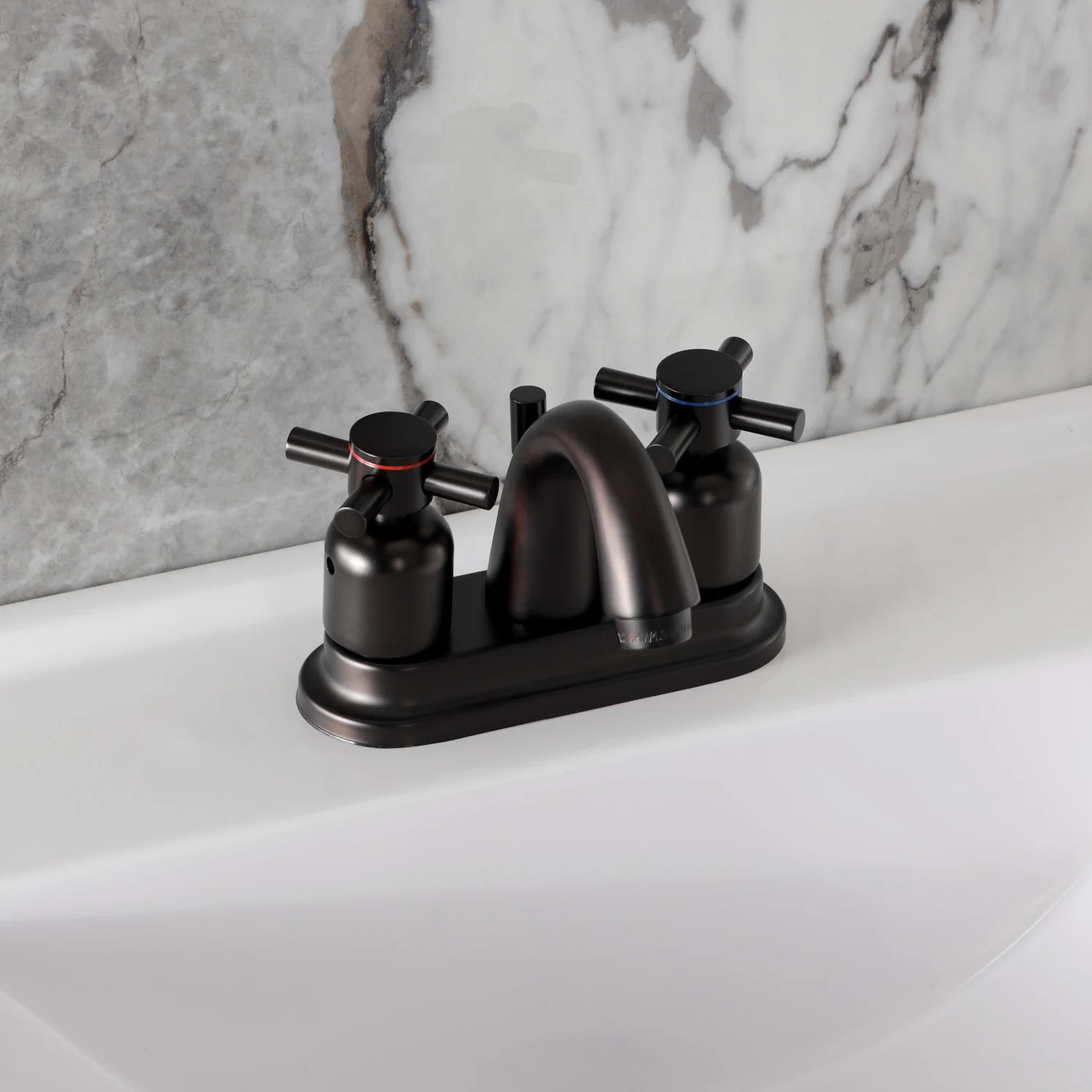 Kingston Tulare KB8615DX - Concord Double-Handle 3-Hole Deck Mount 4-Inch Centerset Bathroom Faucet with Pop-Up Drain, Oil Rubbed Bronze - Image 4