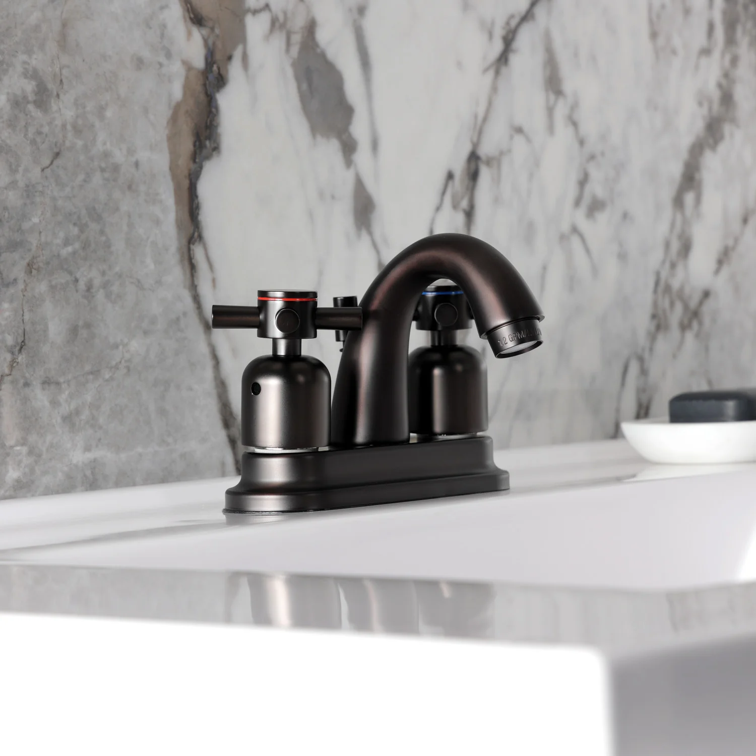 Kingston Tulare KB8615DX - Concord Double-Handle 3-Hole Deck Mount 4-Inch Centerset Bathroom Faucet with Pop-Up Drain, Oil Rubbed Bronze - Image 5