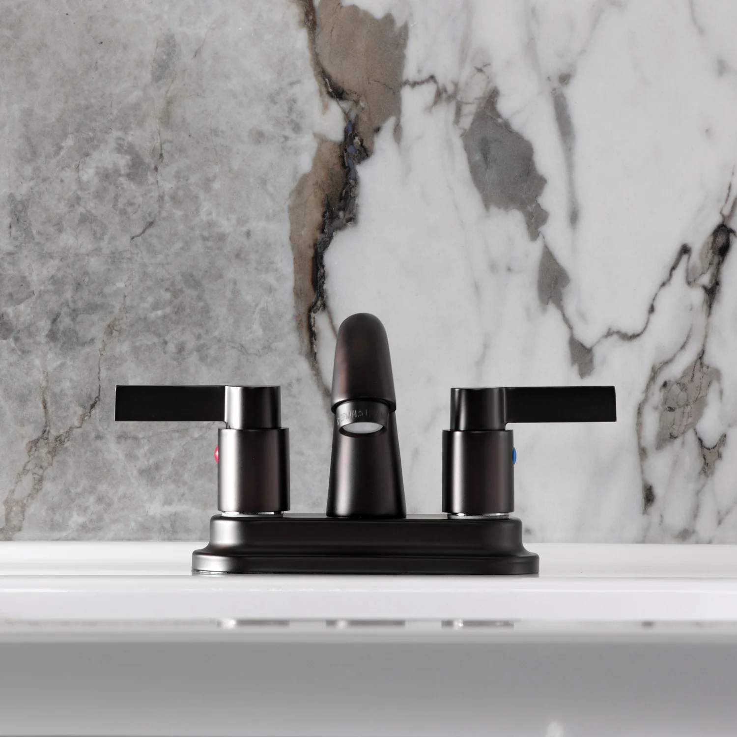 Kingston Tulare KB8615NDL - NuvoFusion Double-Handle 3-Hole Deck Mount 4-Inch Centerset Bathroom Faucet with Pop-Up Drain, Oil Rubbed Bronze - Image 3