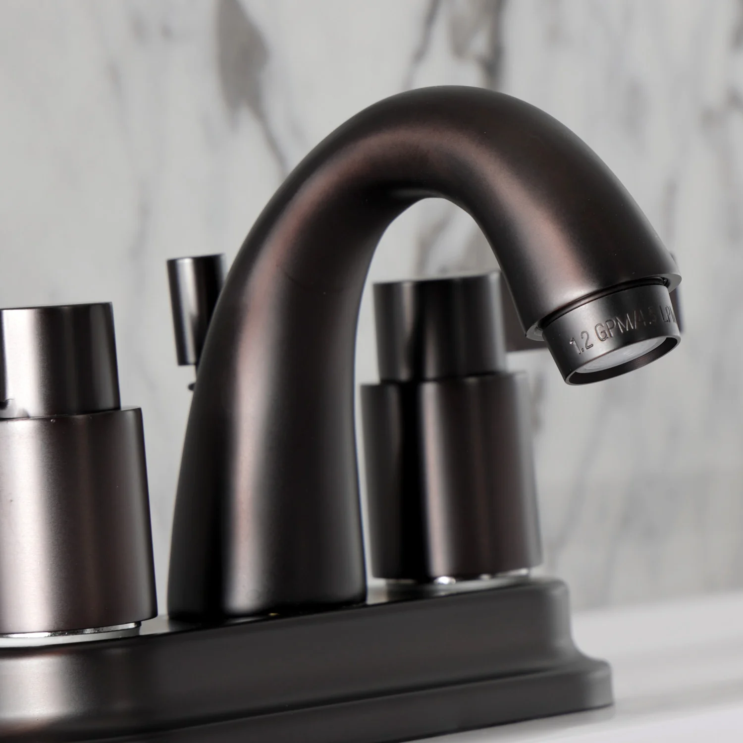 Kingston Tulare KB8615NDL - NuvoFusion Double-Handle 3-Hole Deck Mount 4-Inch Centerset Bathroom Faucet with Pop-Up Drain, Oil Rubbed Bronze - Image 6