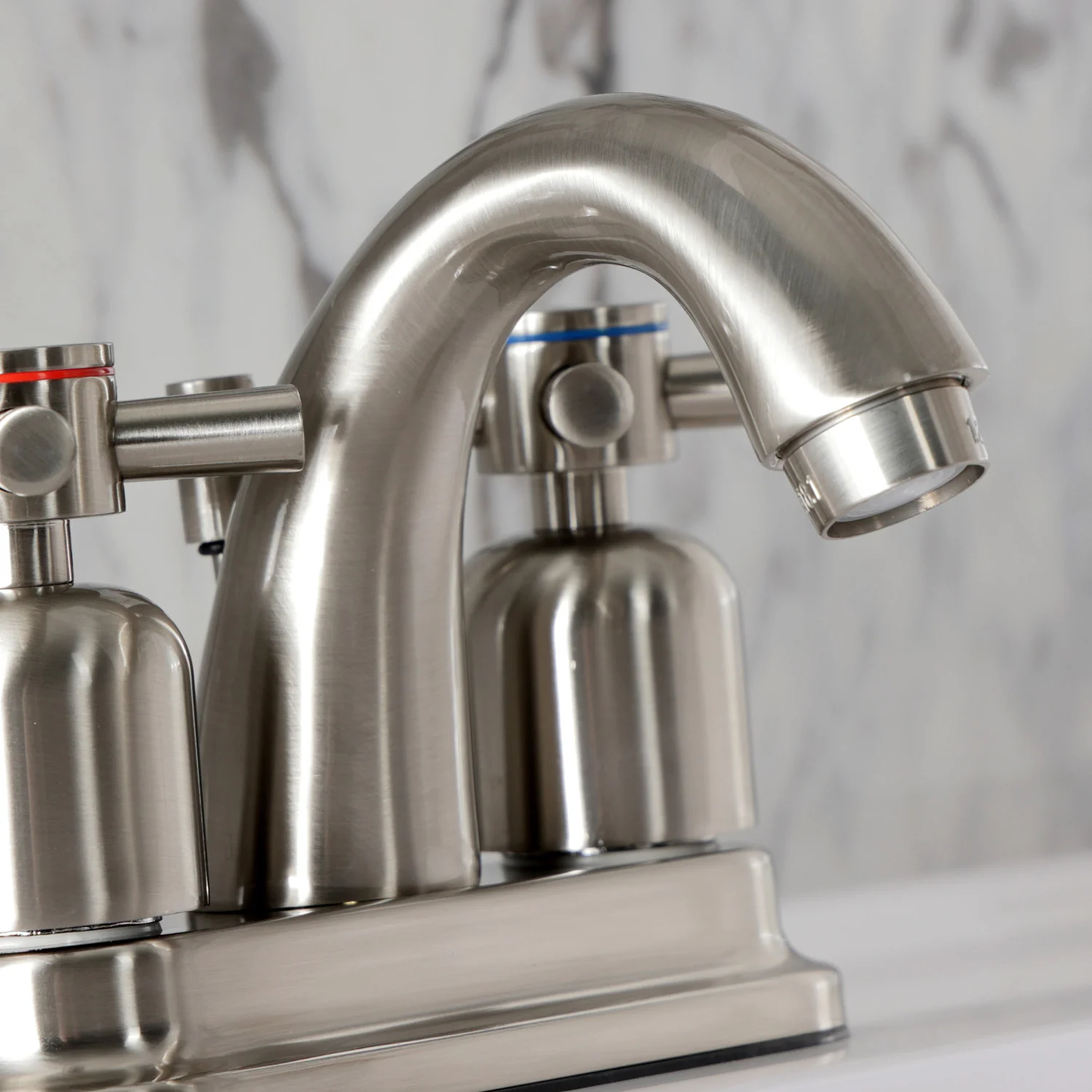 Kingston Tulare KB8618DX - Concord Double-Handle 3-Hole Deck Mount 4-Inch Centerset Bathroom Faucet with Pop-Up Drain, Brushed Nickel - Image 6