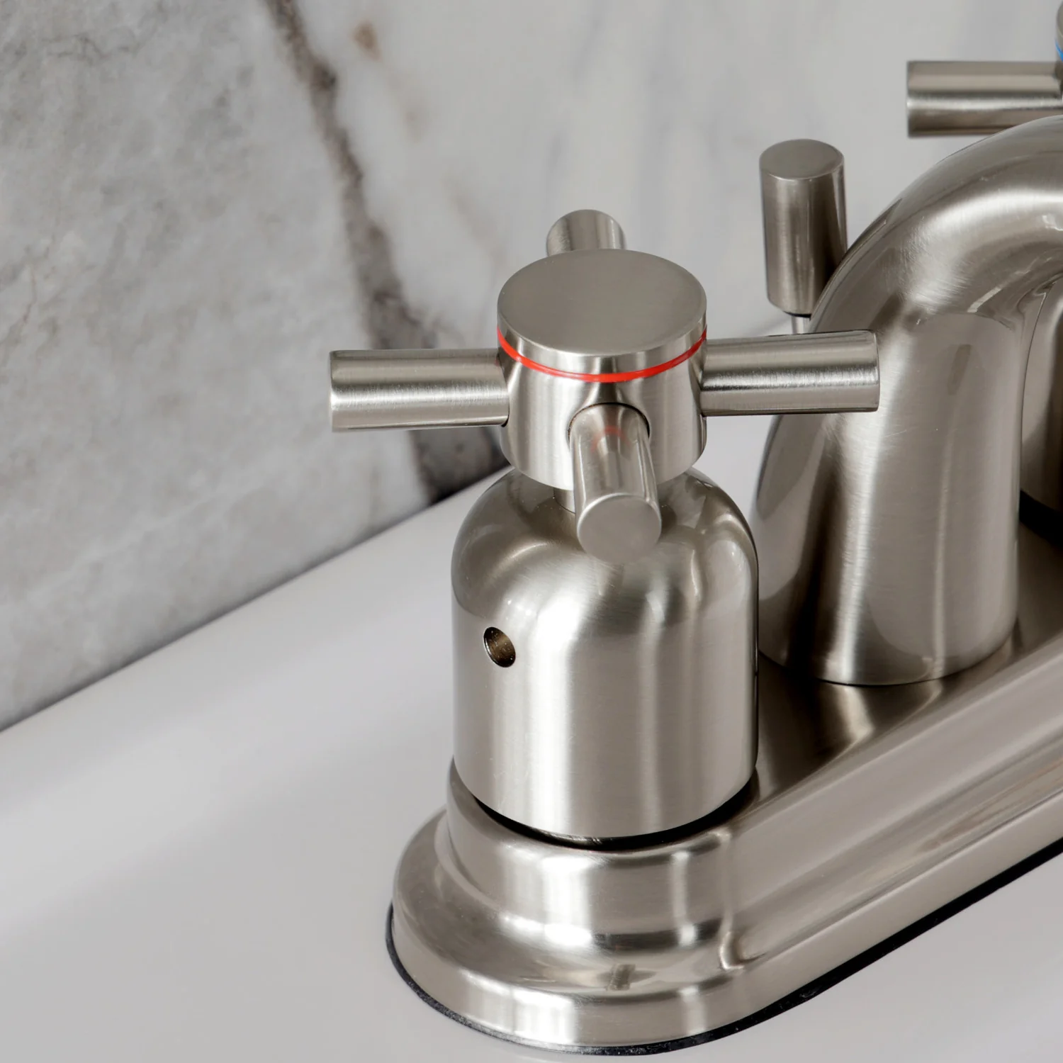 Kingston Tulare KB8618DX - Concord Double-Handle 3-Hole Deck Mount 4-Inch Centerset Bathroom Faucet with Pop-Up Drain, Brushed Nickel - Image 7