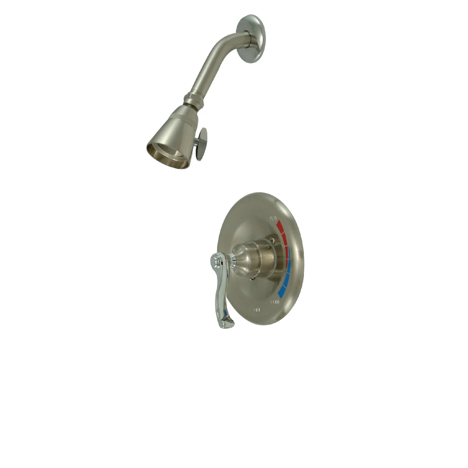 Kingston Tulare KB8637FLSO - Royale Single-Handle Pressure Balanced Shower Faucet, Brushed Nickel/Polished Chrome
