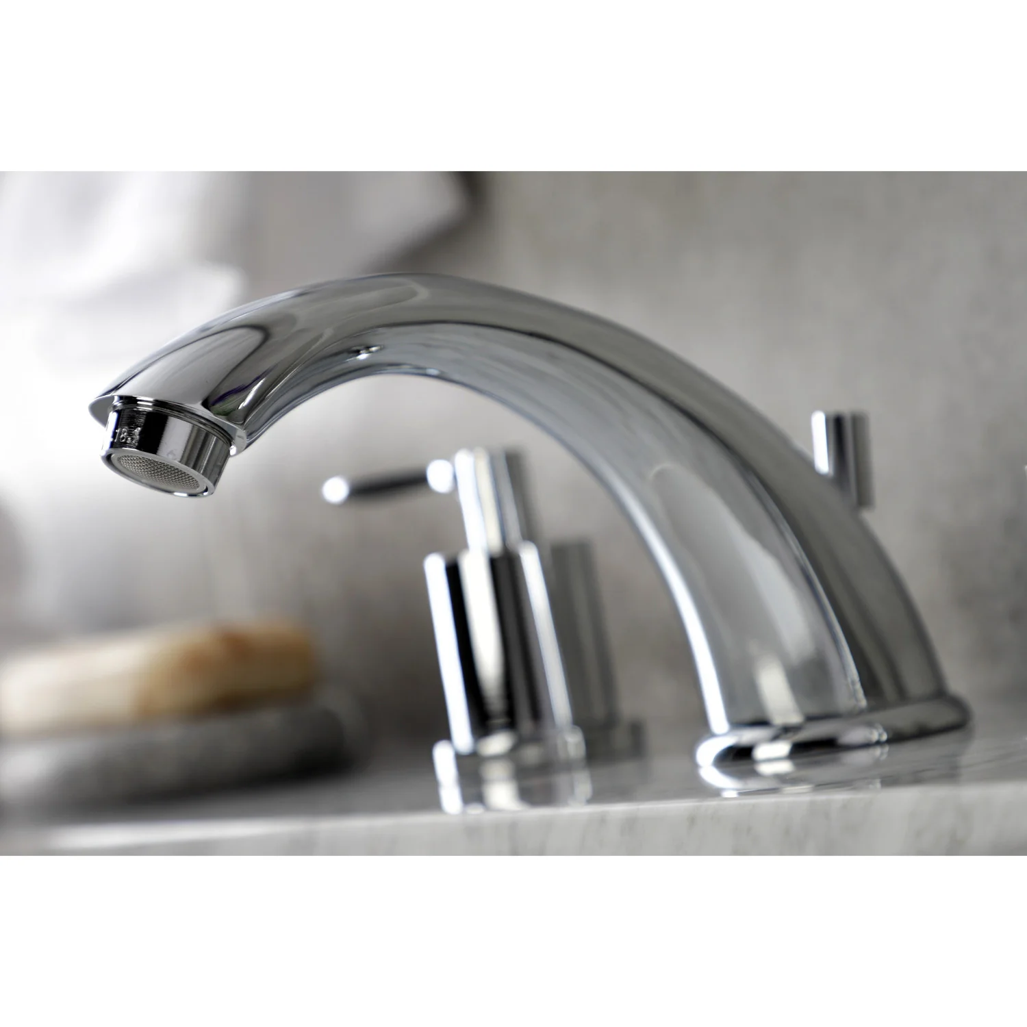 Kingston Tulare KB8961SVL - Serena Two-Handle 3-Hole Deck Mount Widespread Bathroom Faucet with Pop-Up Drain, Polished Chrome - Image 3