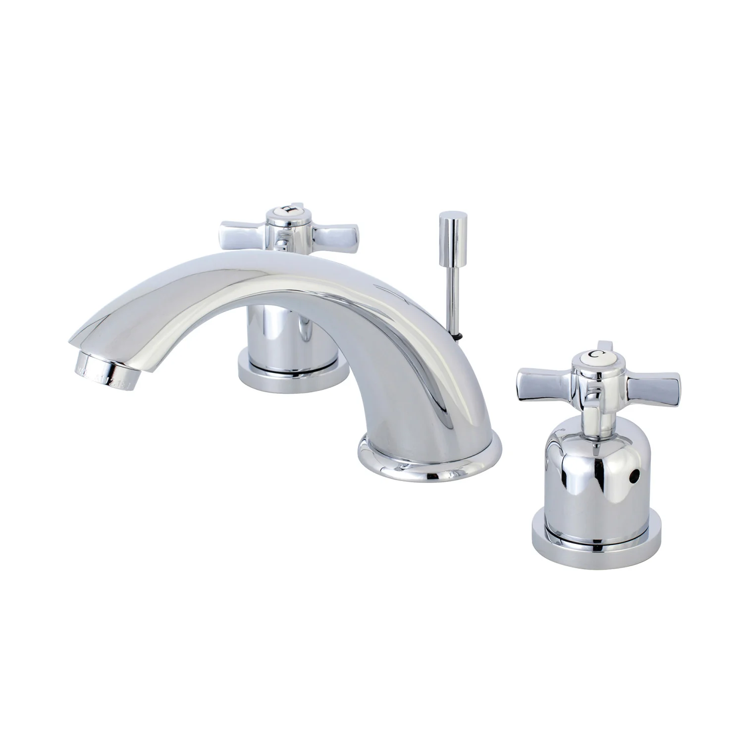 Kingston Tulare KB8961ZX - Millennium Two-Handle 3-Hole Deck Mount Widespread Bathroom Faucet with Pop-Up Drain, Polished Chrome