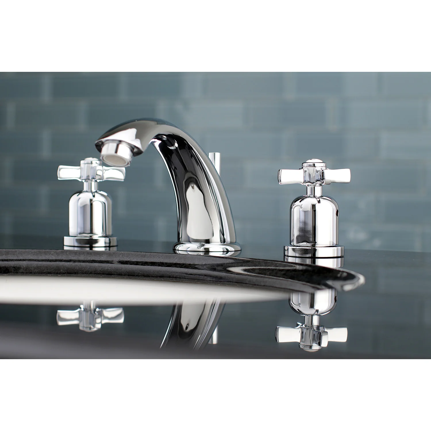 Kingston Tulare KB8961ZX - Millennium Two-Handle 3-Hole Deck Mount Widespread Bathroom Faucet with Pop-Up Drain, Polished Chrome - Image 2