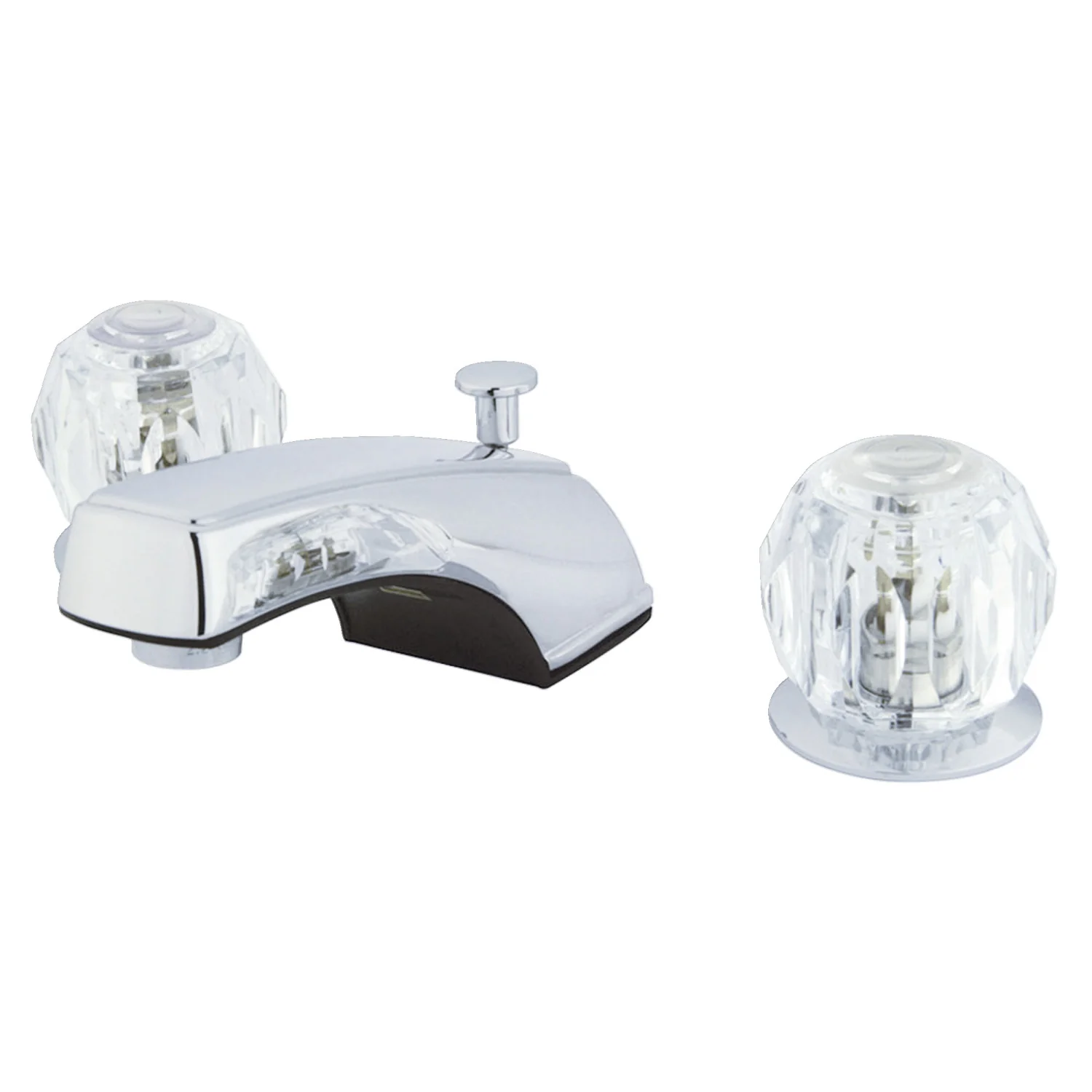 Kingston Tulare KB921 - Americana Two-Handle 3-Hole Deck Mount Widespread Bathroom Faucet with ABS Pop-Up Drain, Polished Chrome