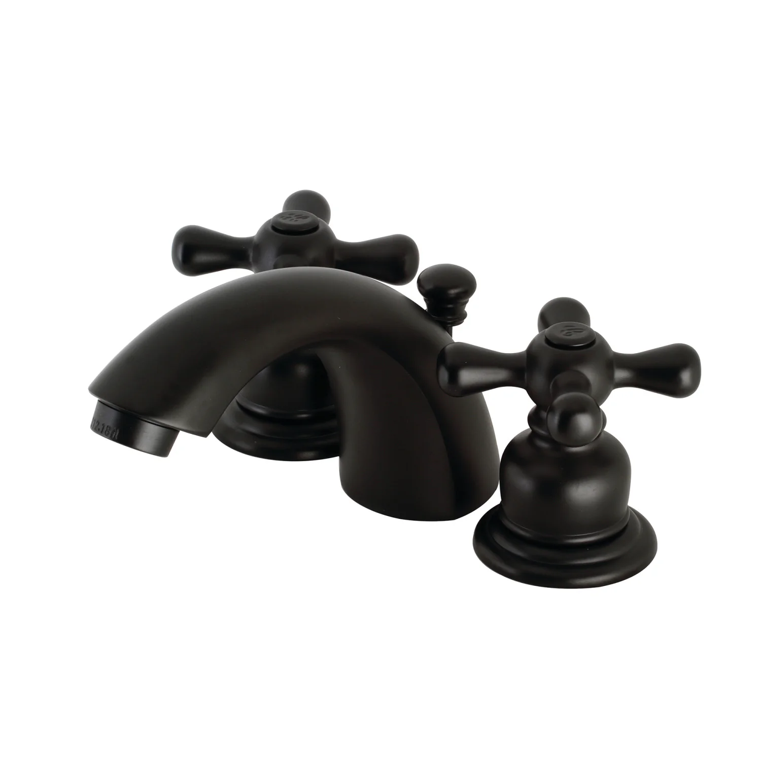 Kingston Heirloom KB940AX - Victorian Two-Handle 3-Hole Deck Mount Mini-Widespread Bathroom Faucet with Pop-Up Drain, Matte Black