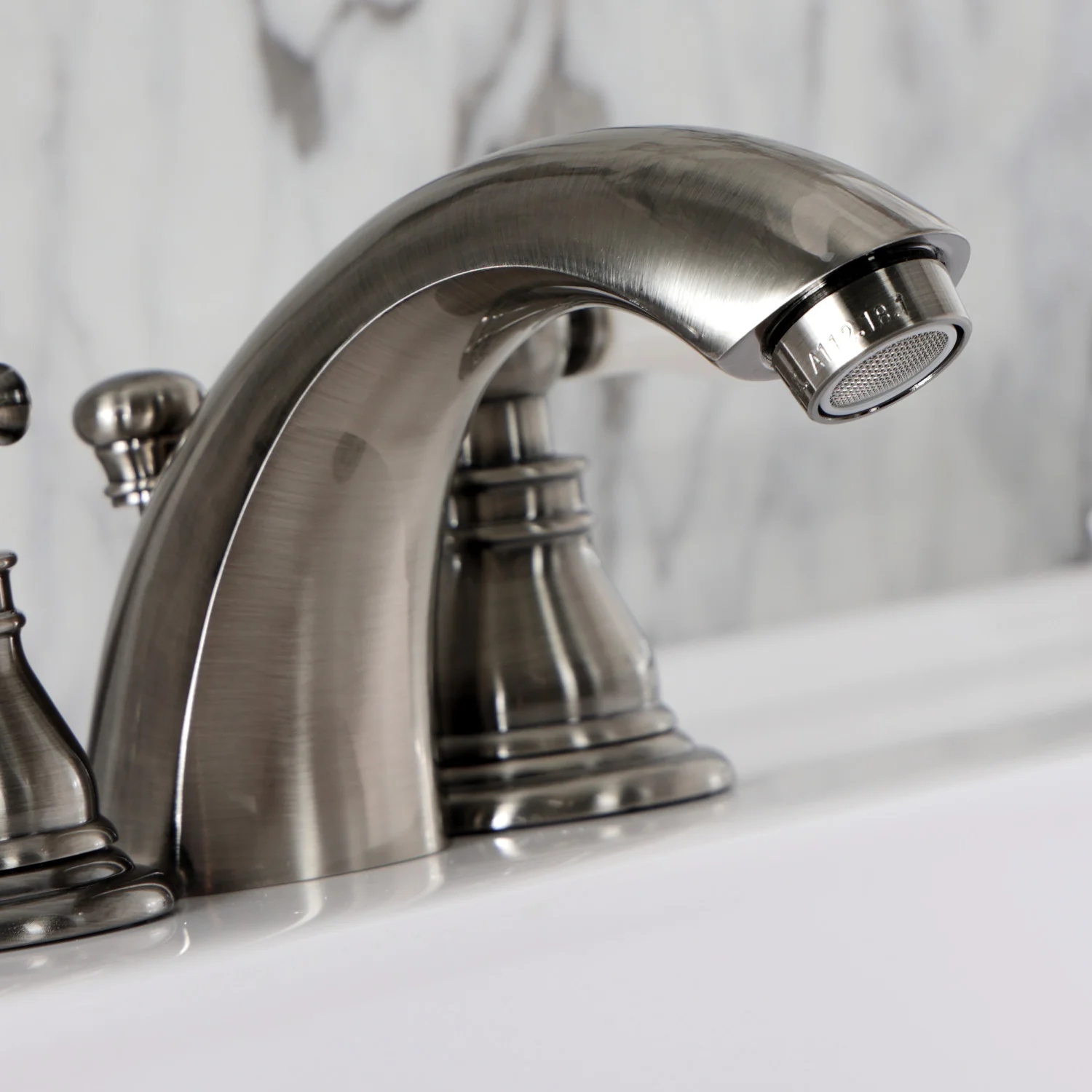 Kingston Tulare KB953APL - American Patriot Two-Handle 3-Hole Deck Mount Mini-Widespread Bathroom Faucet with Pop-Up Drain, Black Stainless - Image 6