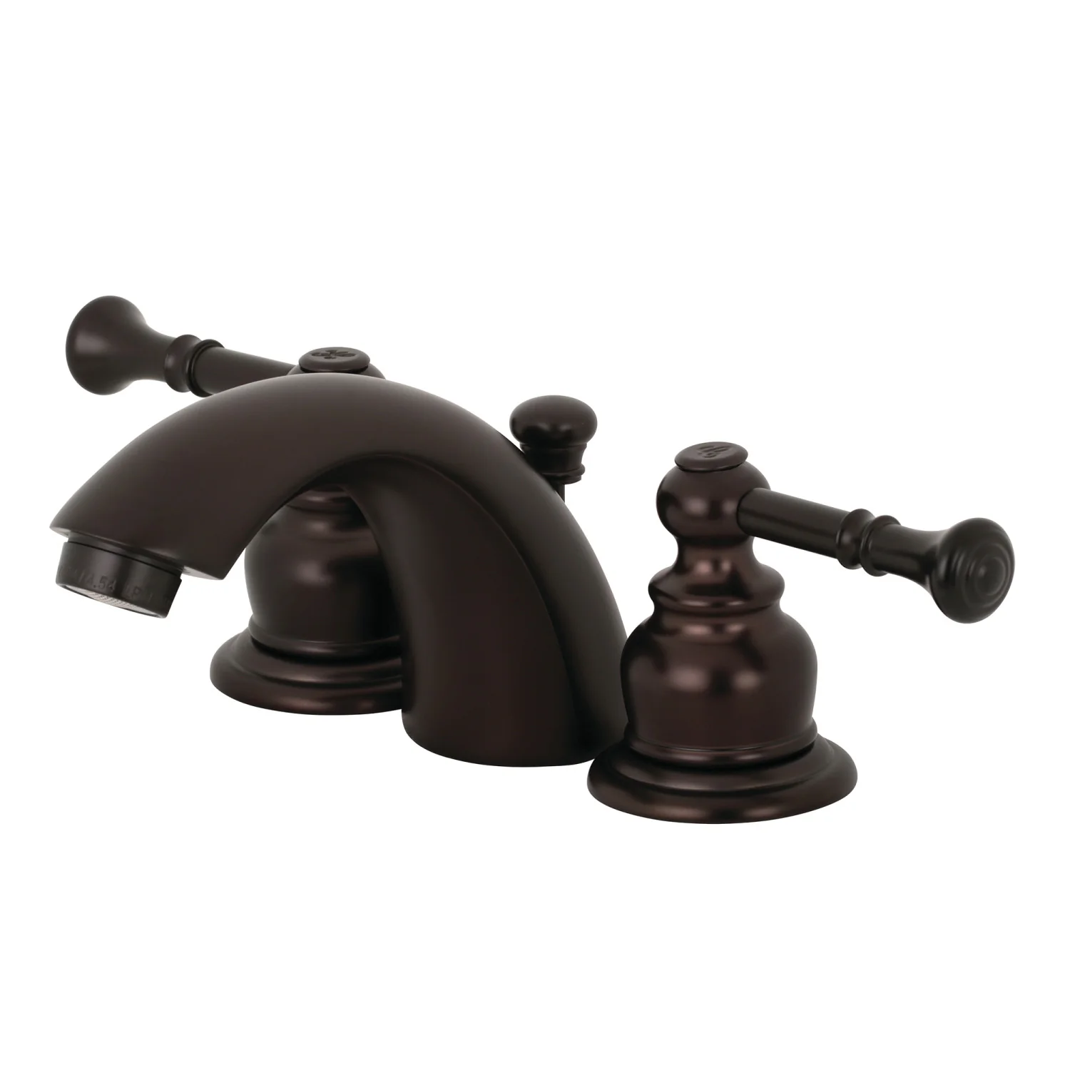 Kingston Tulare KB955NL - Naples Two-Handle 3-Hole Deck Mount Mini-Widespread Bathroom Faucet with Pop-Up Drain, Oil Rubbed Bronze