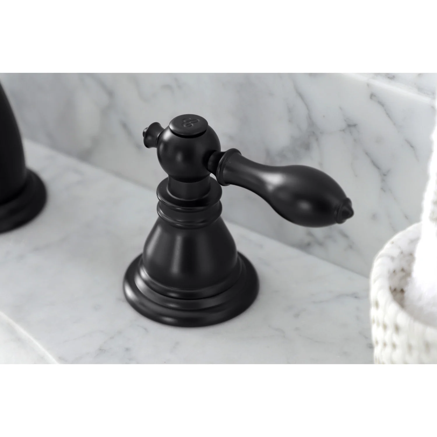 Kingston Tulare KB980ACL - American Classic Two-Handle 3-Hole Deck Mount Widespread Bathroom Faucet with Pop-Up Drain, Matte Black - Image 2