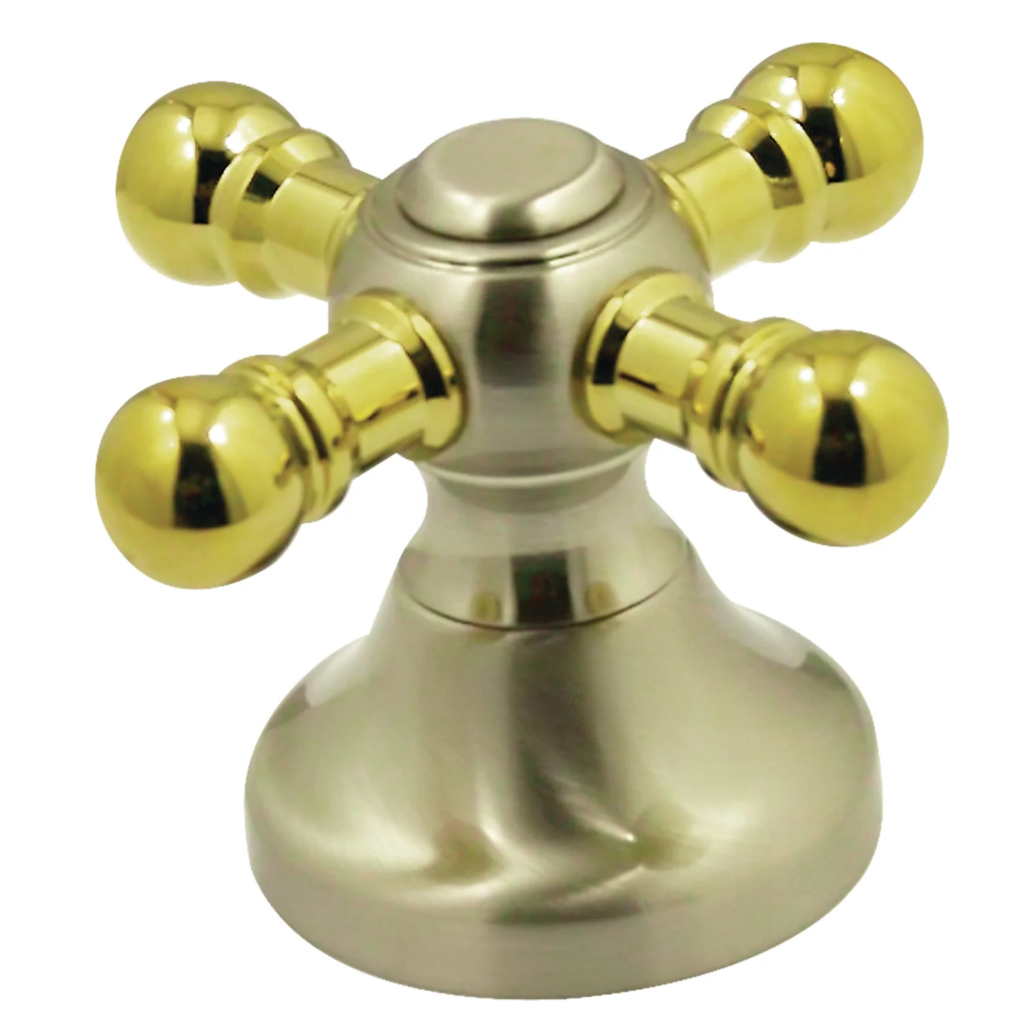 Kingston KBH2639BX Metal Cross Handle, Brushed Nickel/Polished Brass