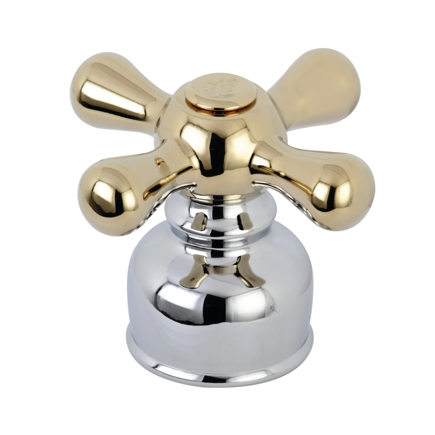 Kingston KBH724AXH Metal Cross Handle (Hot Side), Polished Chrome/Polished Brass