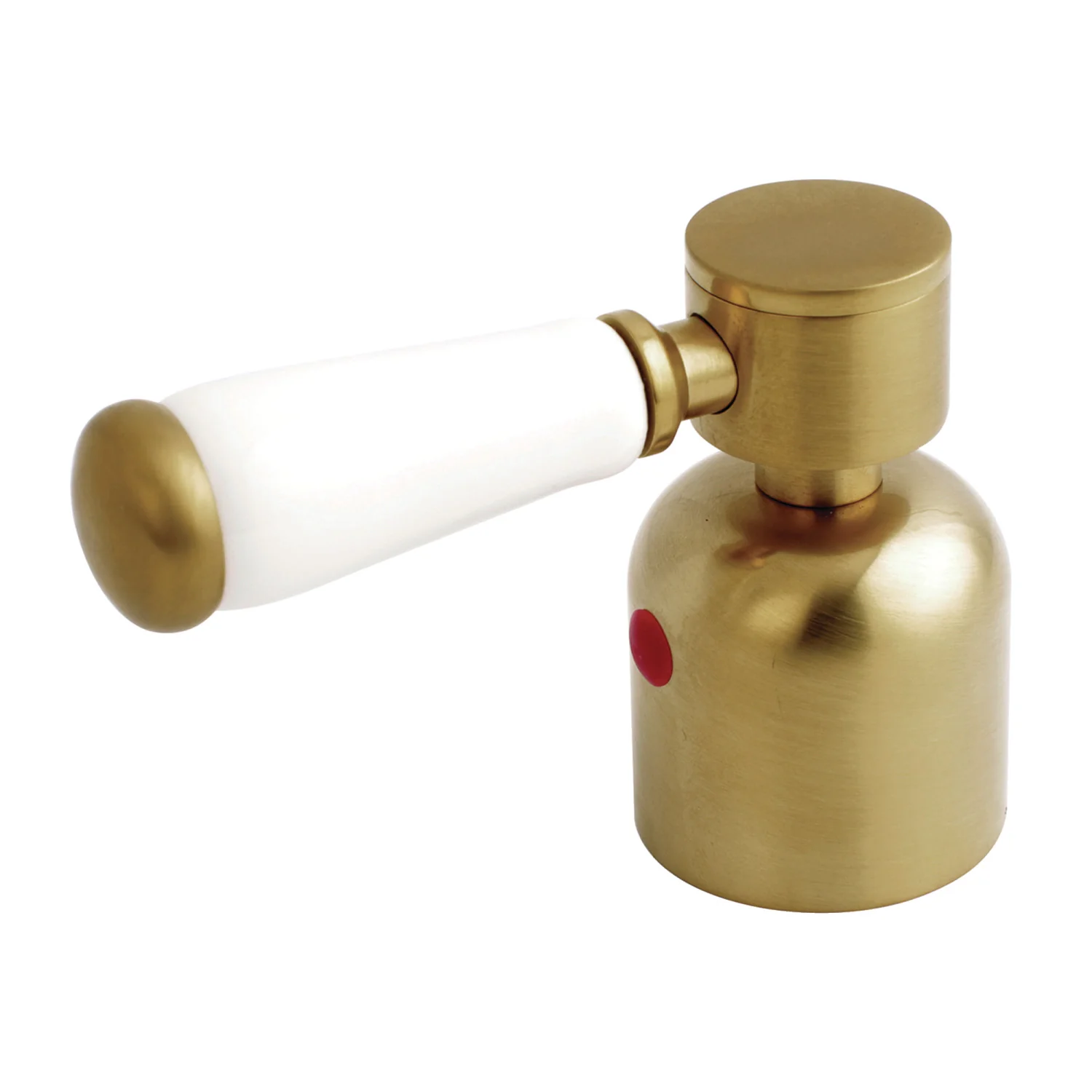 Kingston Paris KBH8967DPLH Metal with Porcelain Lever Handle (Hot Side), Brushed Brass
